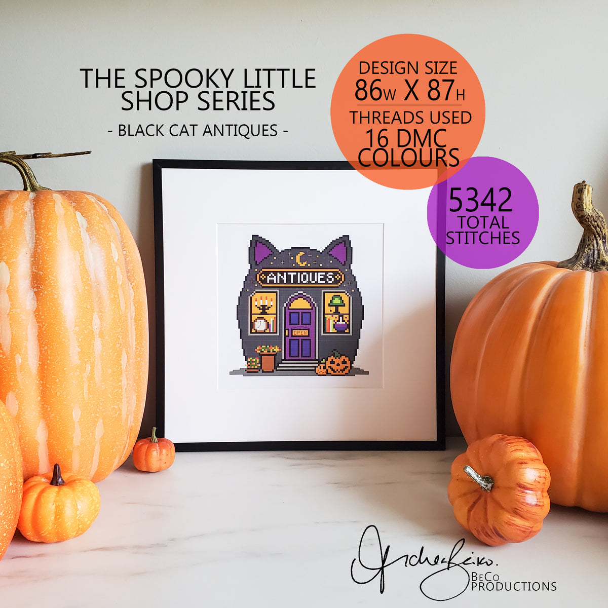 The Spooky Little Shop Series - 3 Pattern BUNDLE - Halloween Shops Cross Stitch Patterns - PDF Digital Download Embroidery Pattern & Guide