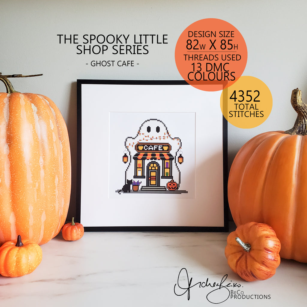The Spooky Little Shop Series - 3 Pattern BUNDLE - Halloween Shops Cross Stitch Patterns - PDF Digital Download Embroidery Pattern & Guide