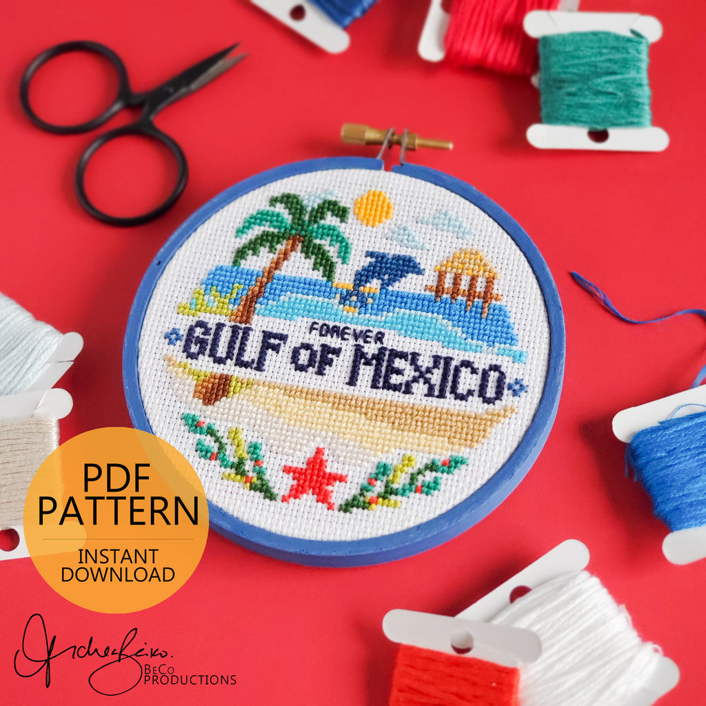 Forever Gulf of Mexico - PDF Digital Download Cross Stitch Pattern & Guide