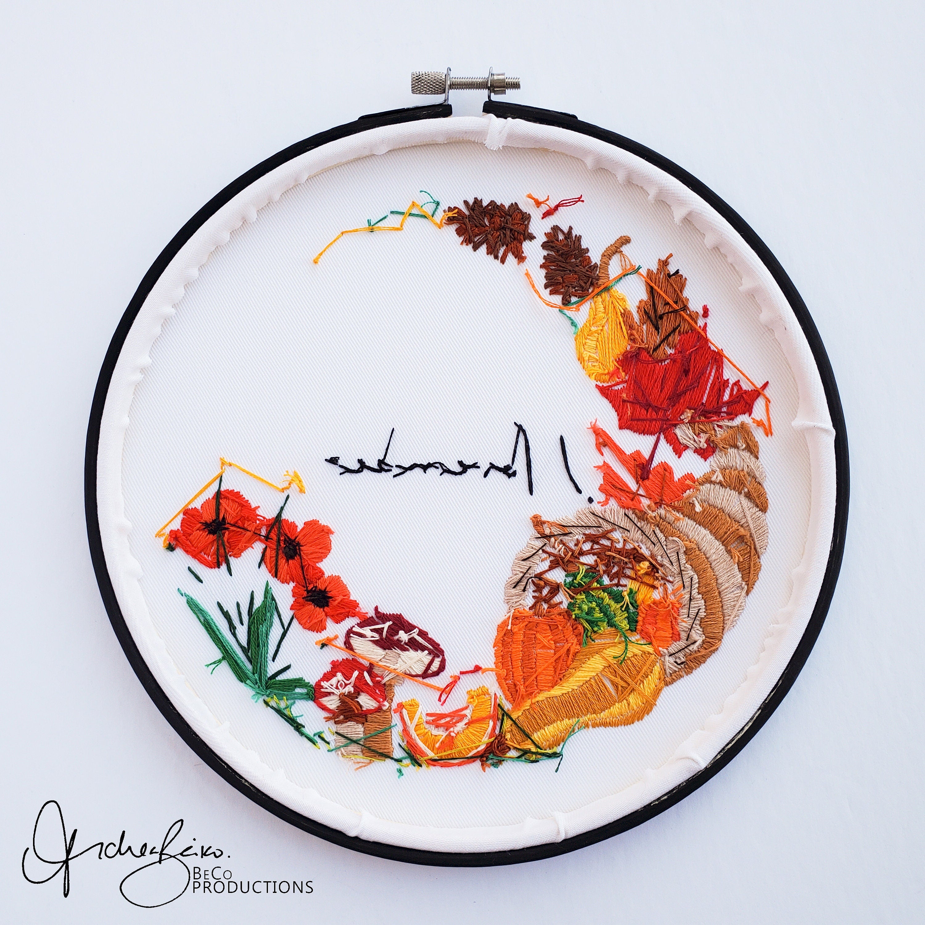NOVEMBER Monthly Series Wreath - PDF Digital Download Embroidery Pattern & Guide