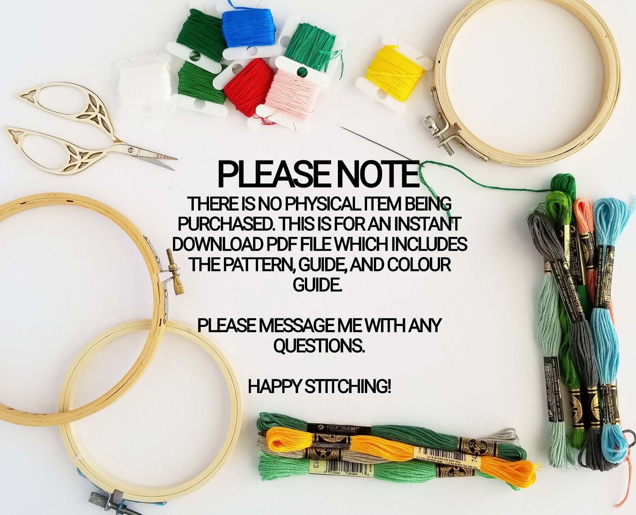 APRIL Monthly Monochromatic Folk Art Inspired Series - PDF Digital Download Embroidery Pattern & Guide