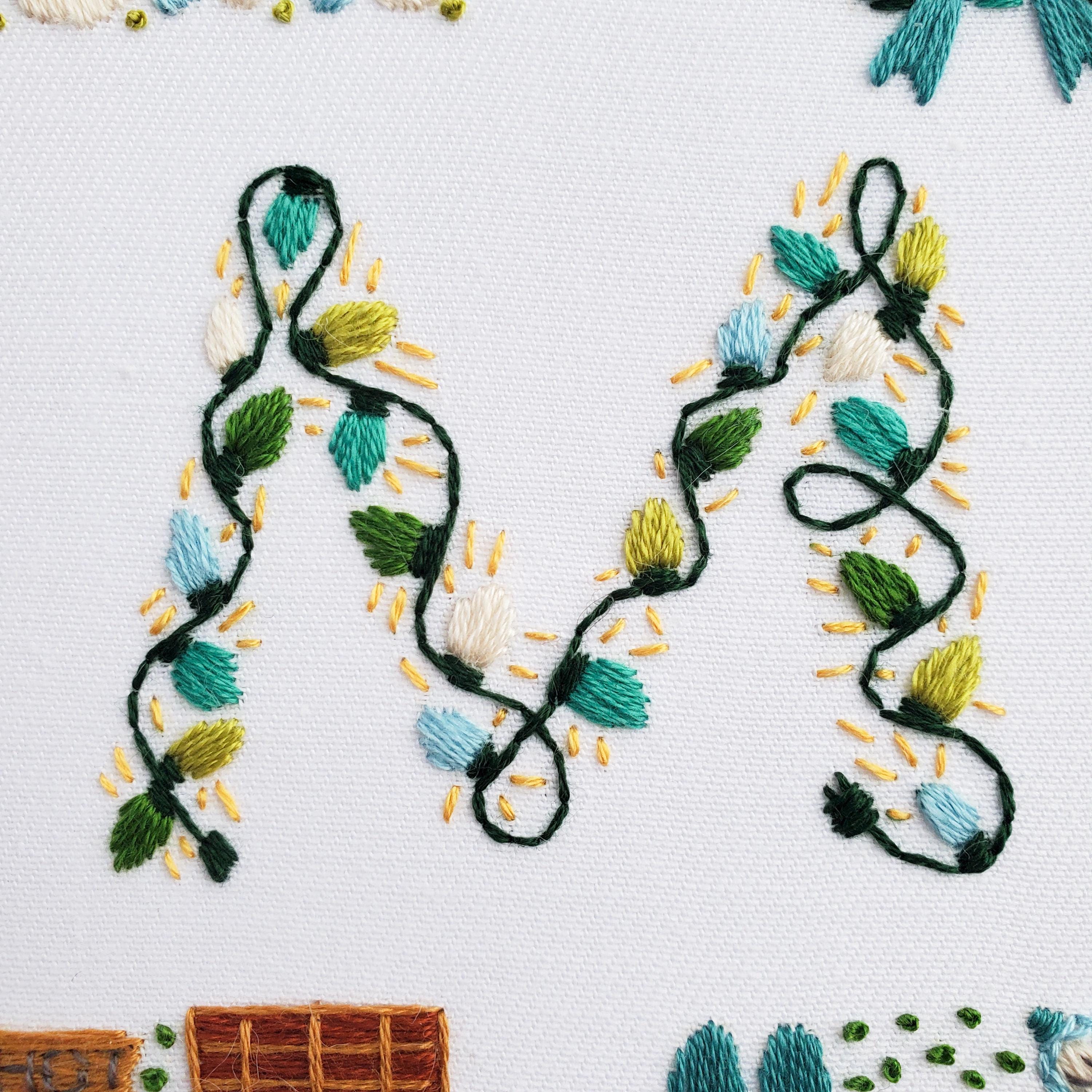 DECEMBER Monthly Text Series - PDF Digital Download Embroidery Series Pattern & Guide