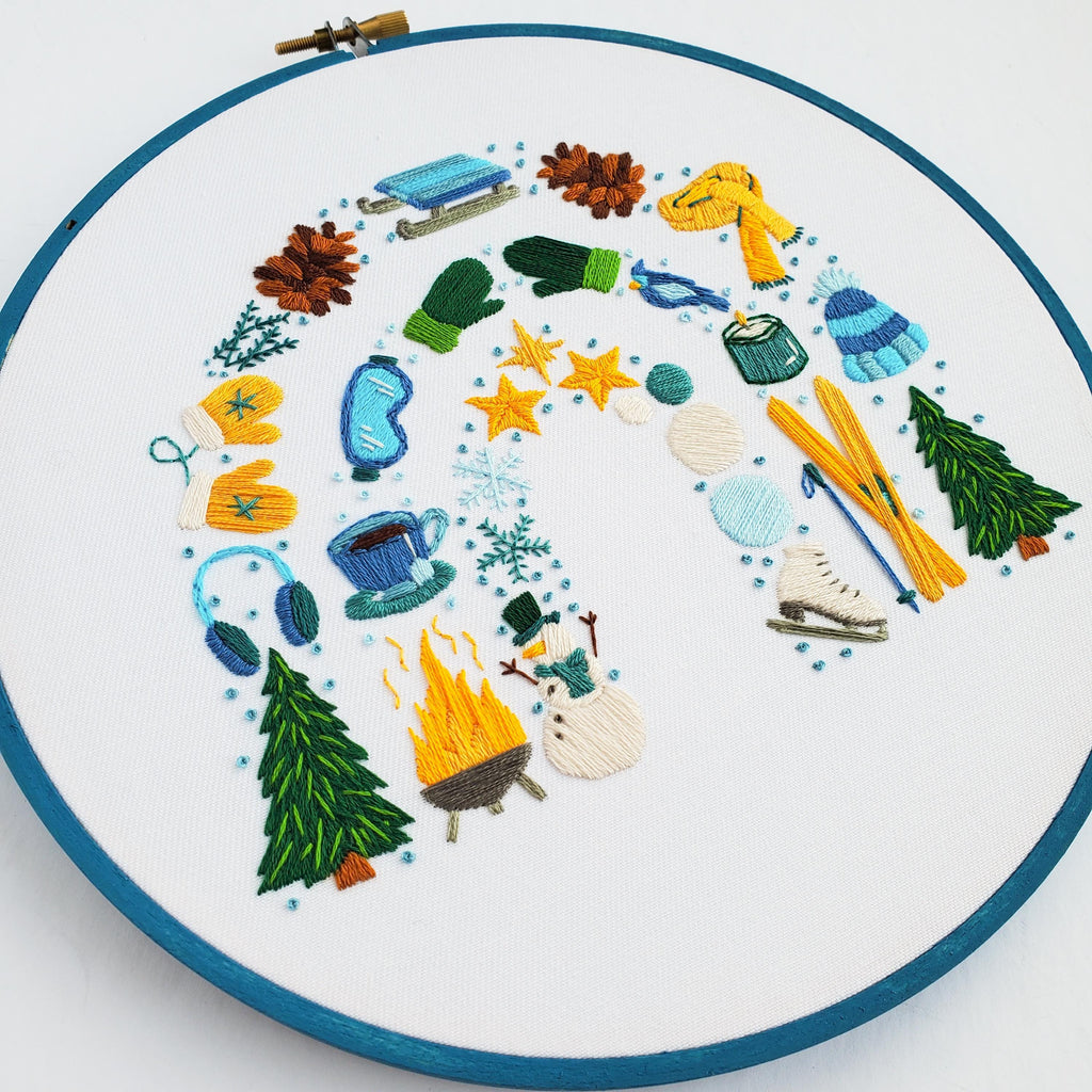 Winter Rainbow - PDF Digital Download Embroidery Pattern & Guide