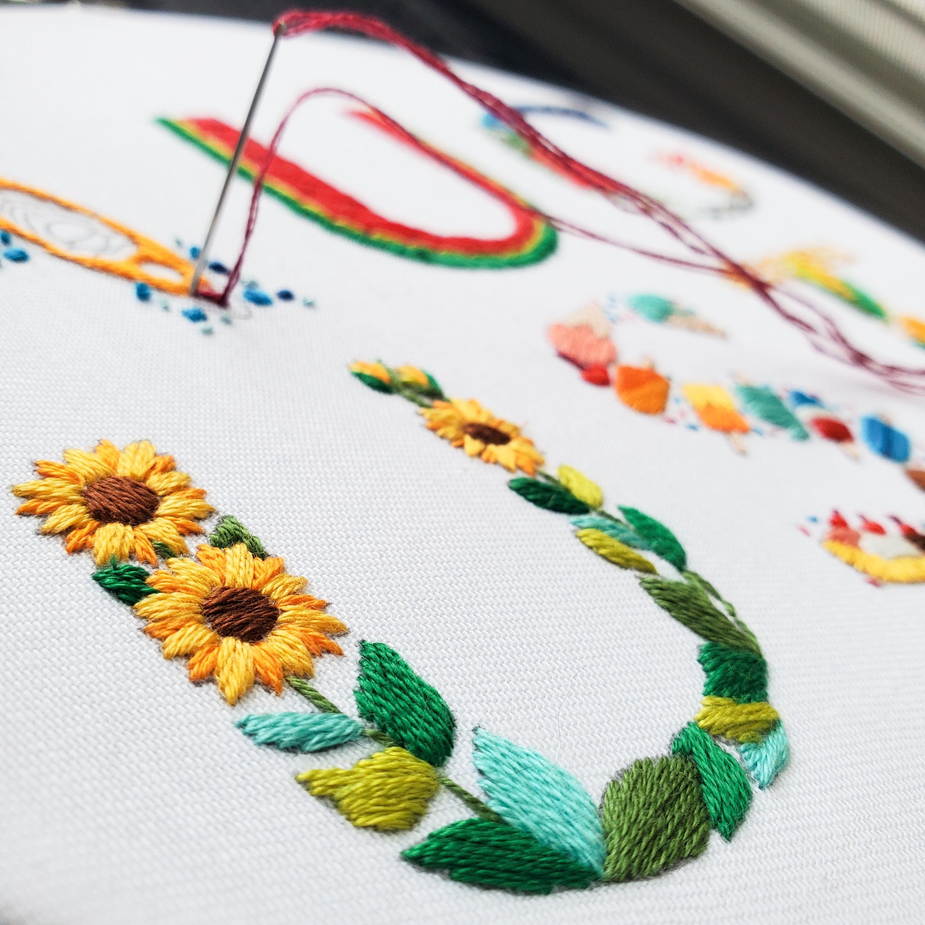 AUGUST Monthly Text Series - PDF Digital Download Embroidery Series Pattern & Guide
