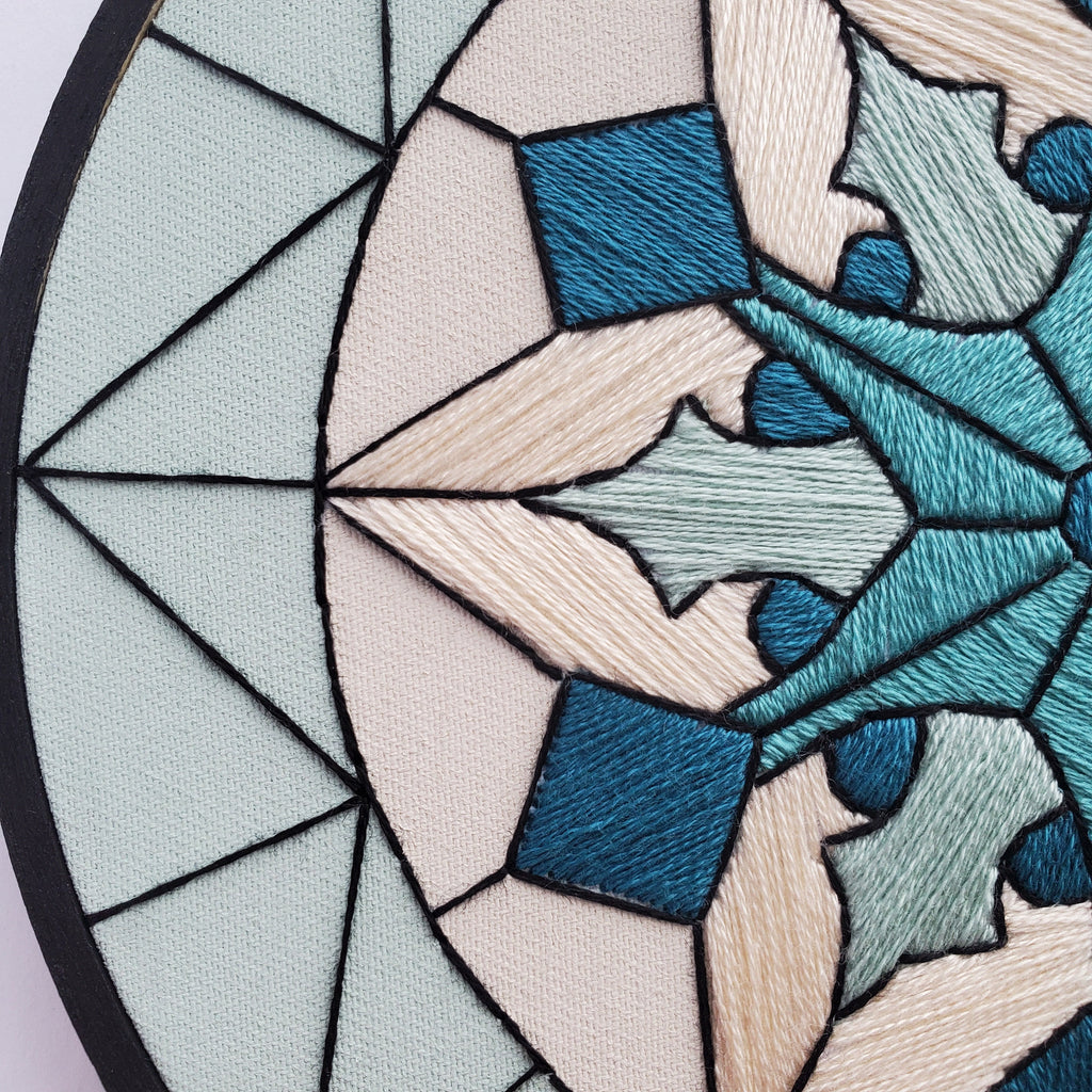 JANUARY Monthly Series Stained Glass Snowflake- PDF Digital Download Embroidery Pattern & Guide