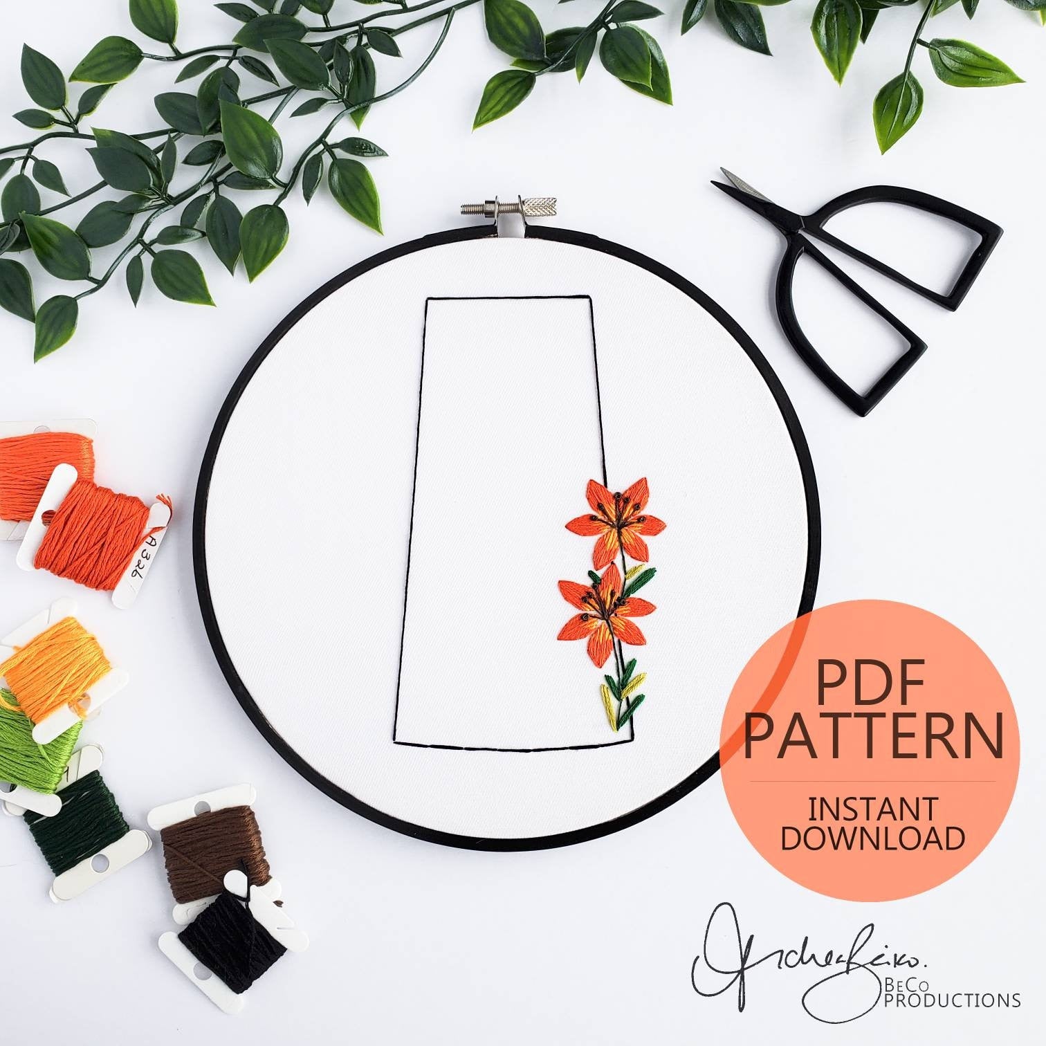 Saskatchewan Province - PDF Digital Download Embroidery Pattern & Guide