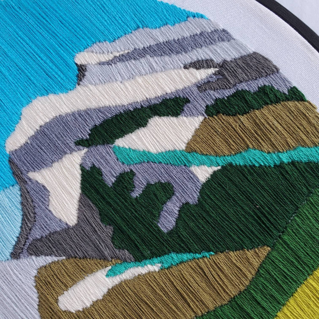 Mountain Landscape No.02, Mount Rundle, Banff Alberta - PDF Digital Download Embroidery Pattern & Guide