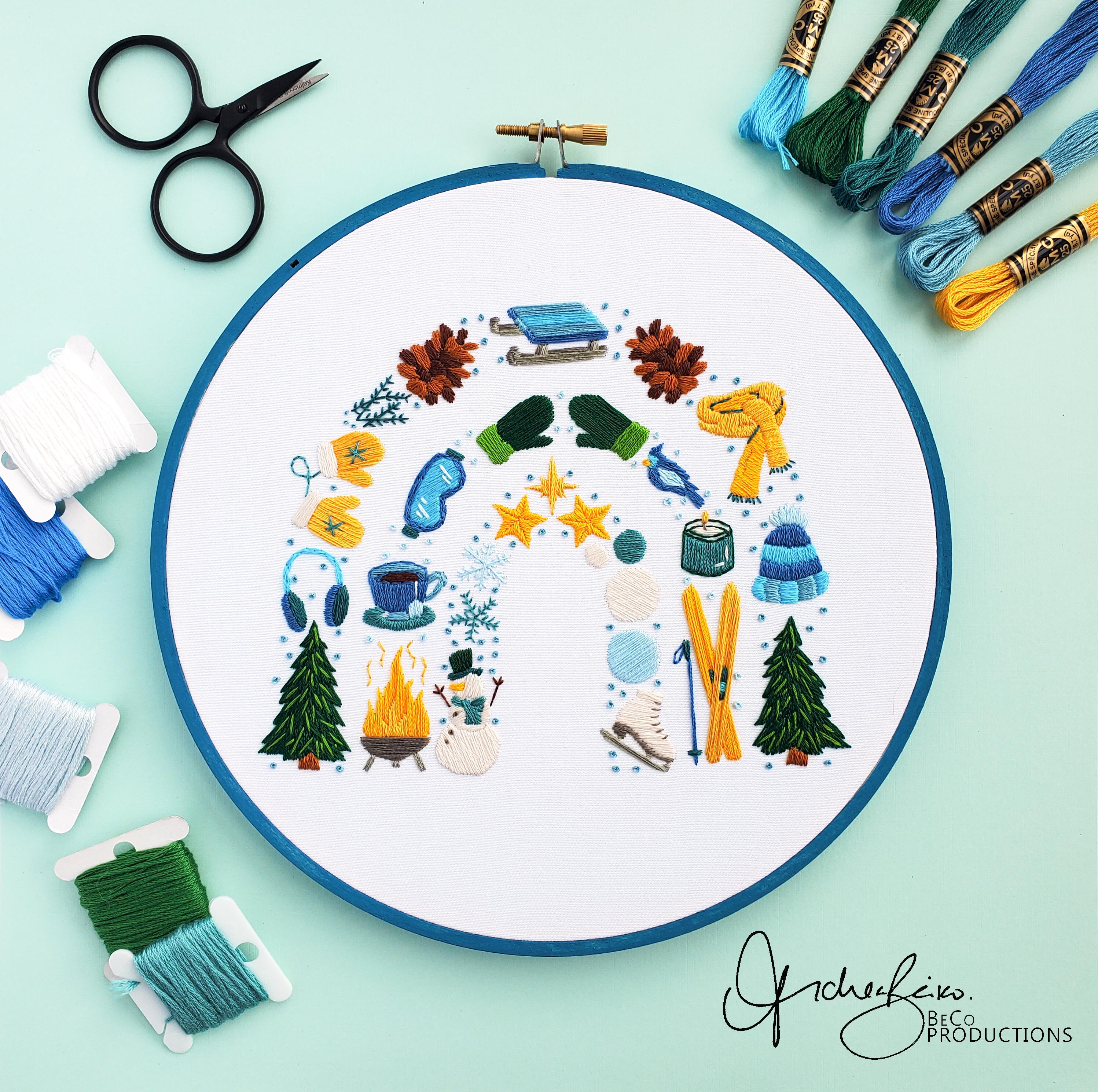 Winter Rainbow - PDF Digital Download Embroidery Pattern & Guide