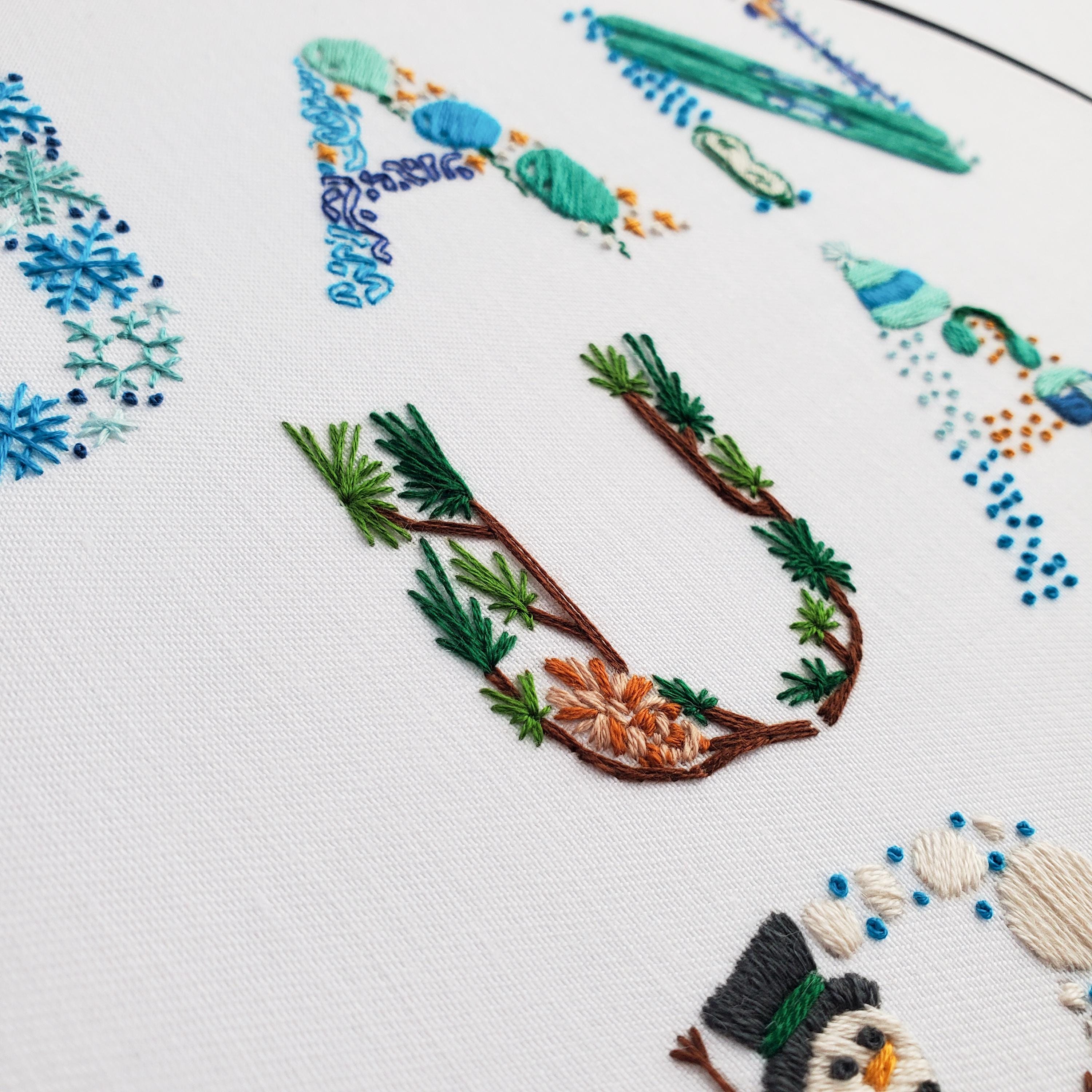 JANUARY Monthly Text Series - PDF Digital Download Embroidery Series Pattern & Guide