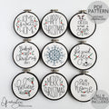 Christmas Ornament 9 Pack - PDF Digital Download Embroidery Patterns & Guide