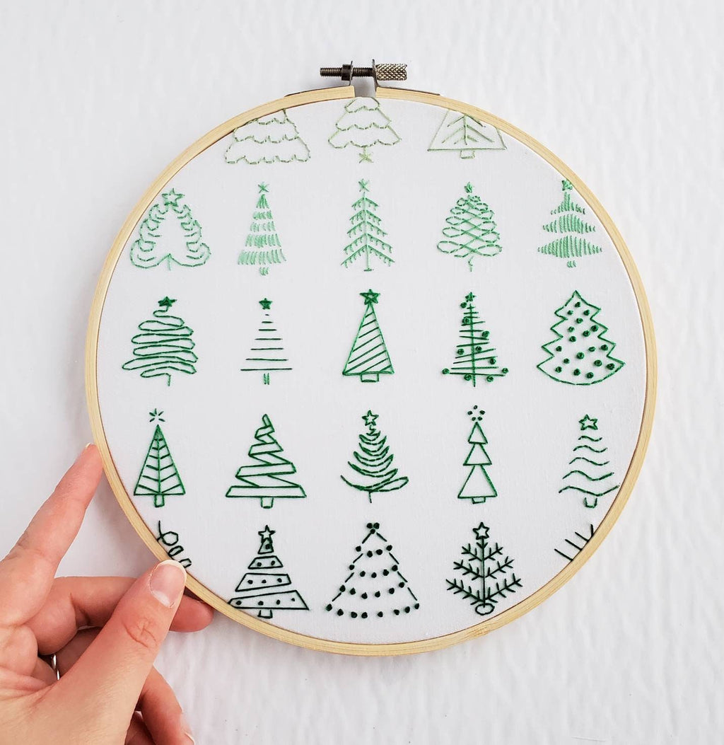 Christmas Tree Print - PDF Digital Download Embroidery Pattern & Guide