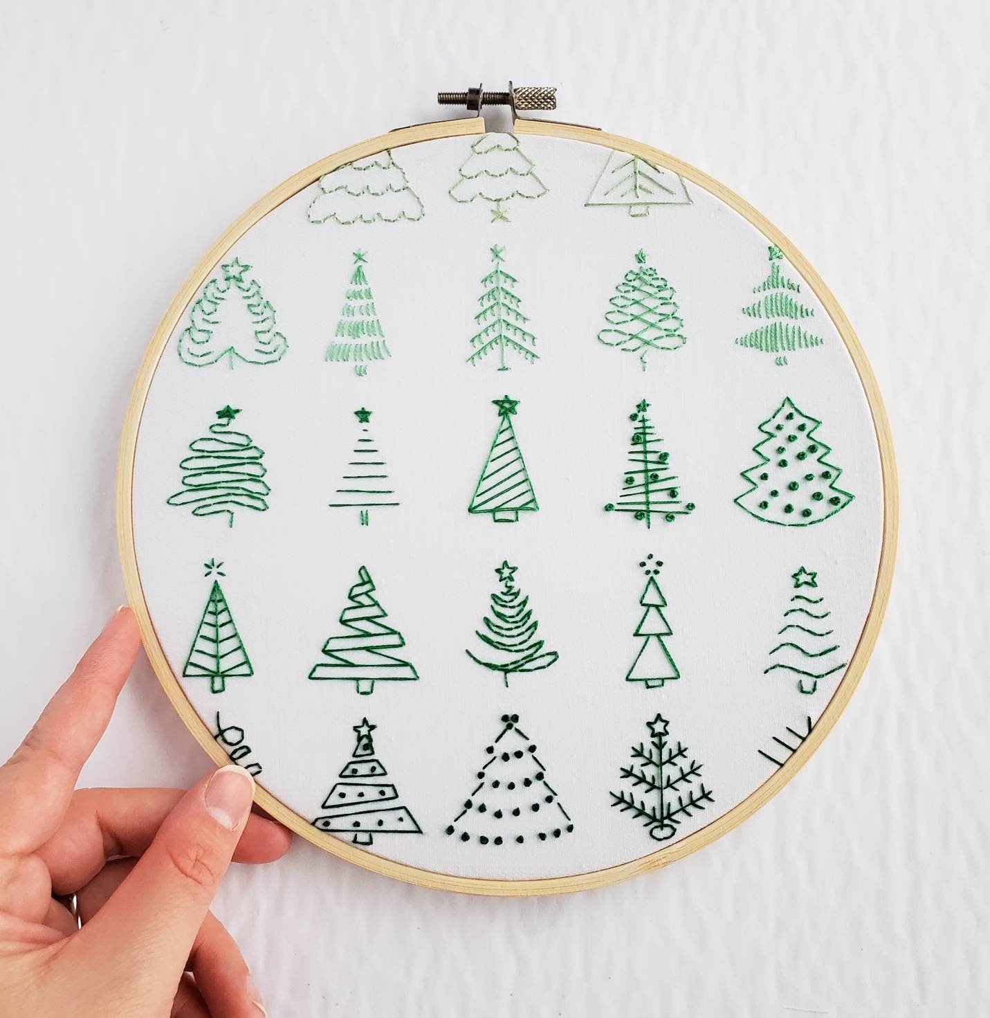 Christmas Tree Print - PDF Digital Download Embroidery Pattern & Guide