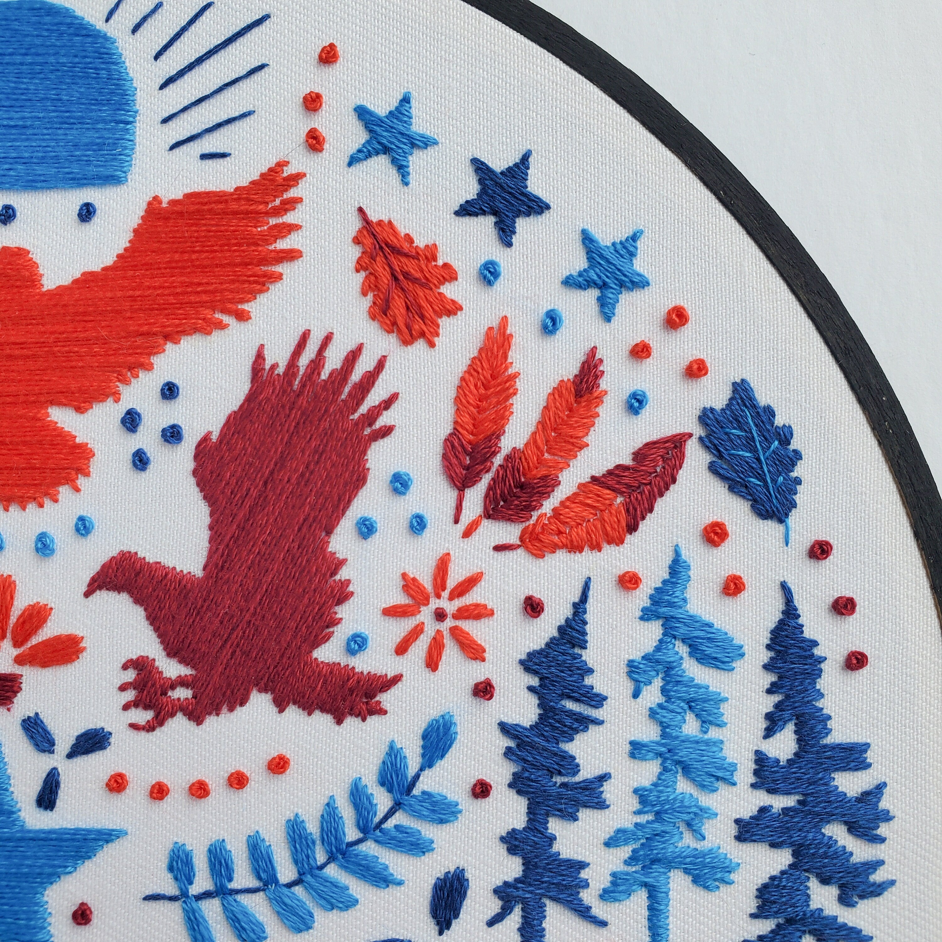 USA American Folk Art Inspired Series - PDF Digital Download Embroidery Pattern & Guide