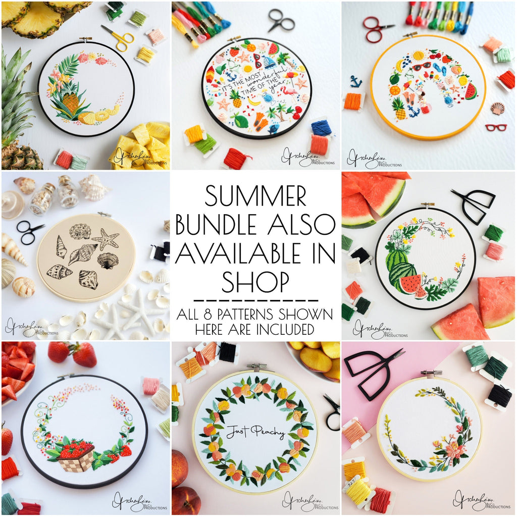 Floral Wreath #01 - PDF Digital Download Embroidery Pattern & Guide
