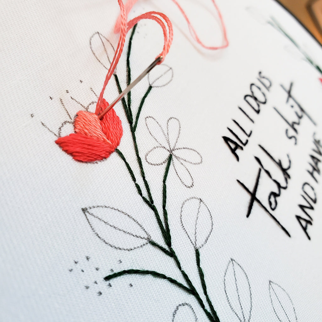 All I Do Is Talk Shit And Have Panic Attacks - PDF DIgital Download Embroidery Pattern & Guide