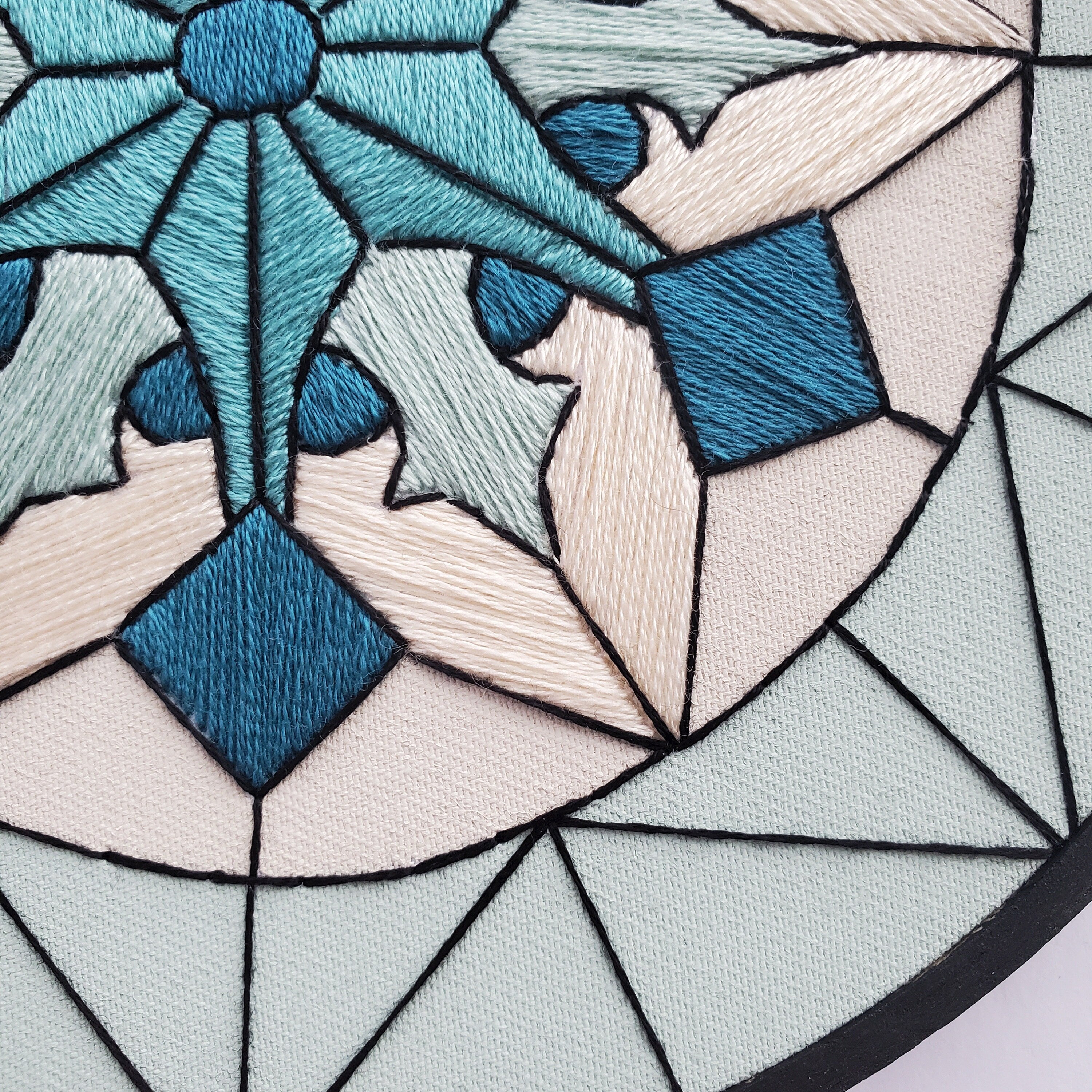 JANUARY Monthly Series Stained Glass Snowflake- PDF Digital Download Embroidery Pattern & Guide