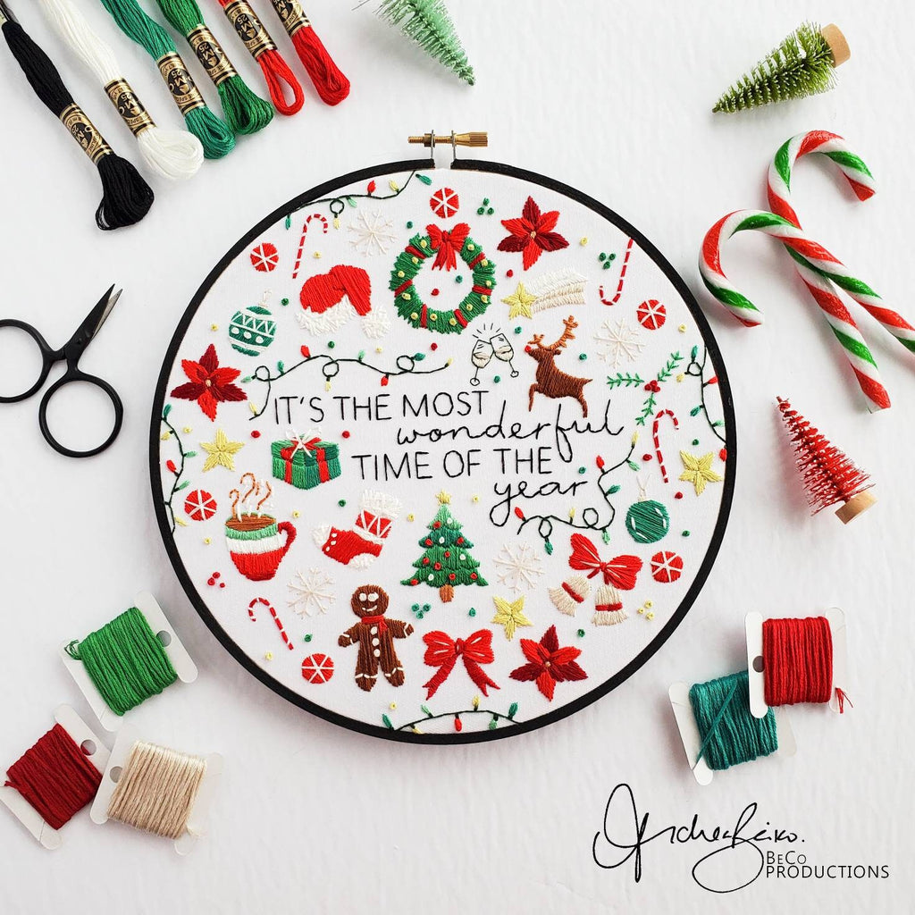It's The Most Wonderful Time Of The Year - Christmas Edition - PDF Digital Download Embroidery Pattern & Guide