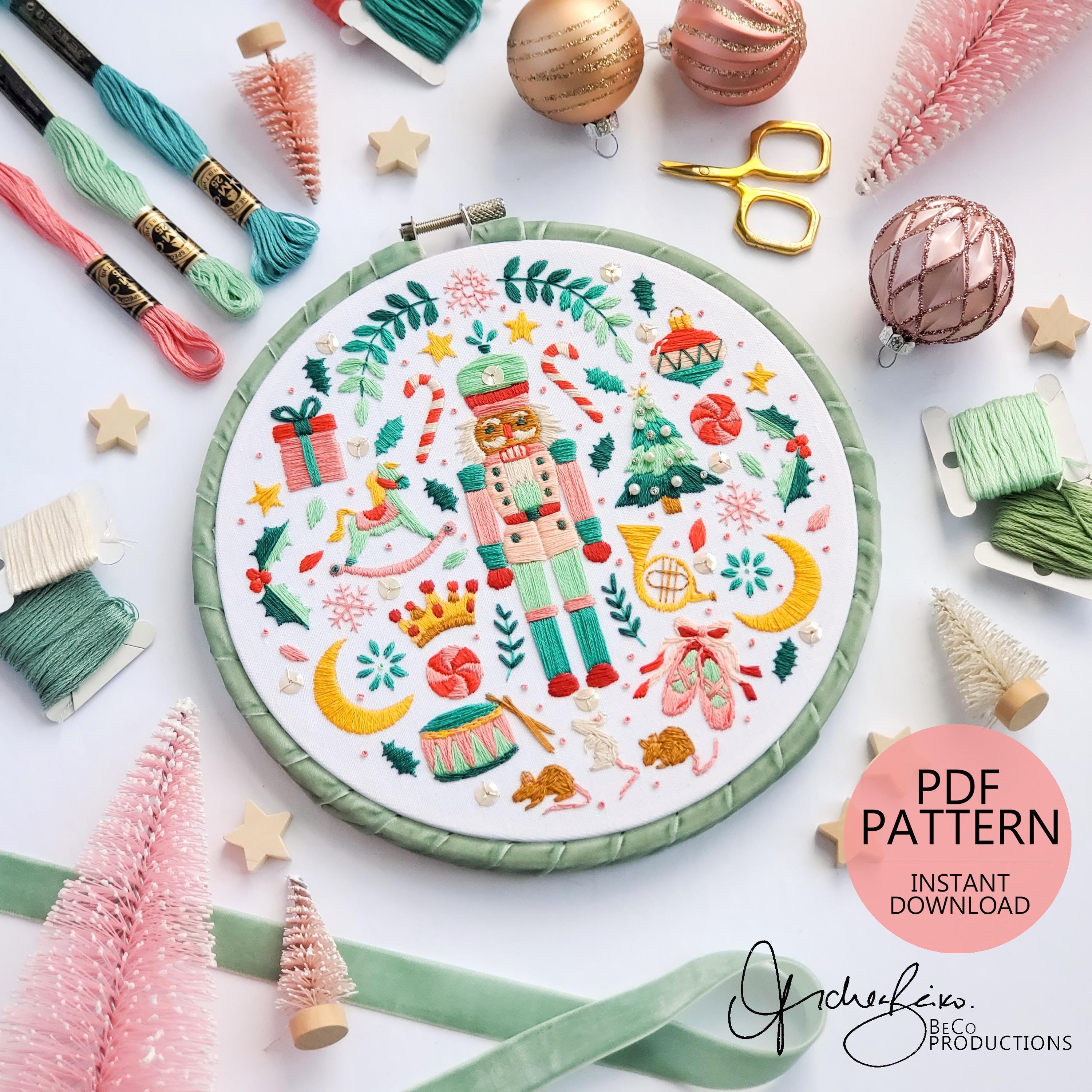 Nutcracker Folk Art Inspired Series - PDF Digital Download Embroidery Pattern & Guide