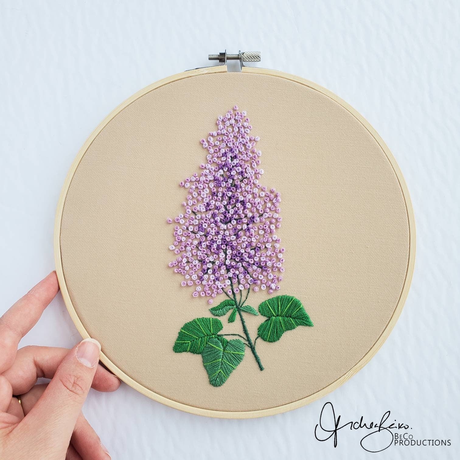Floral Lilac French Knot - PDF Digital Download Embroidery Pattern and Guide