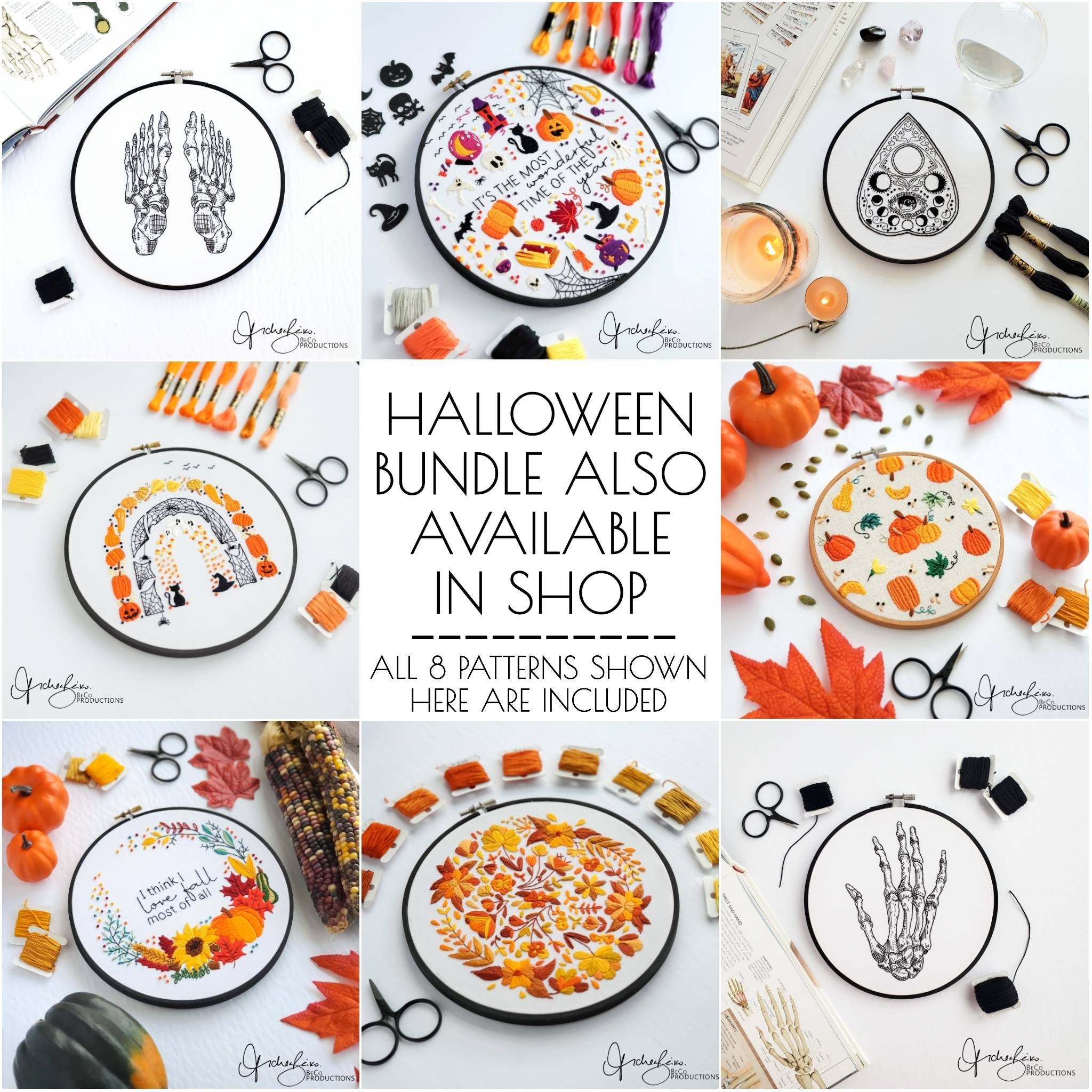 Halloween Rainbow - PDF Digital Download Embroidery Pattern & Guide