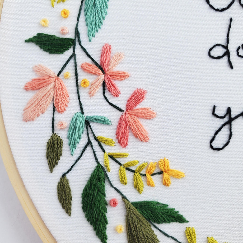 Women Don't Owe You Shit Floral Wreath - PDF Digital Download Embroidery Pattern & Guide