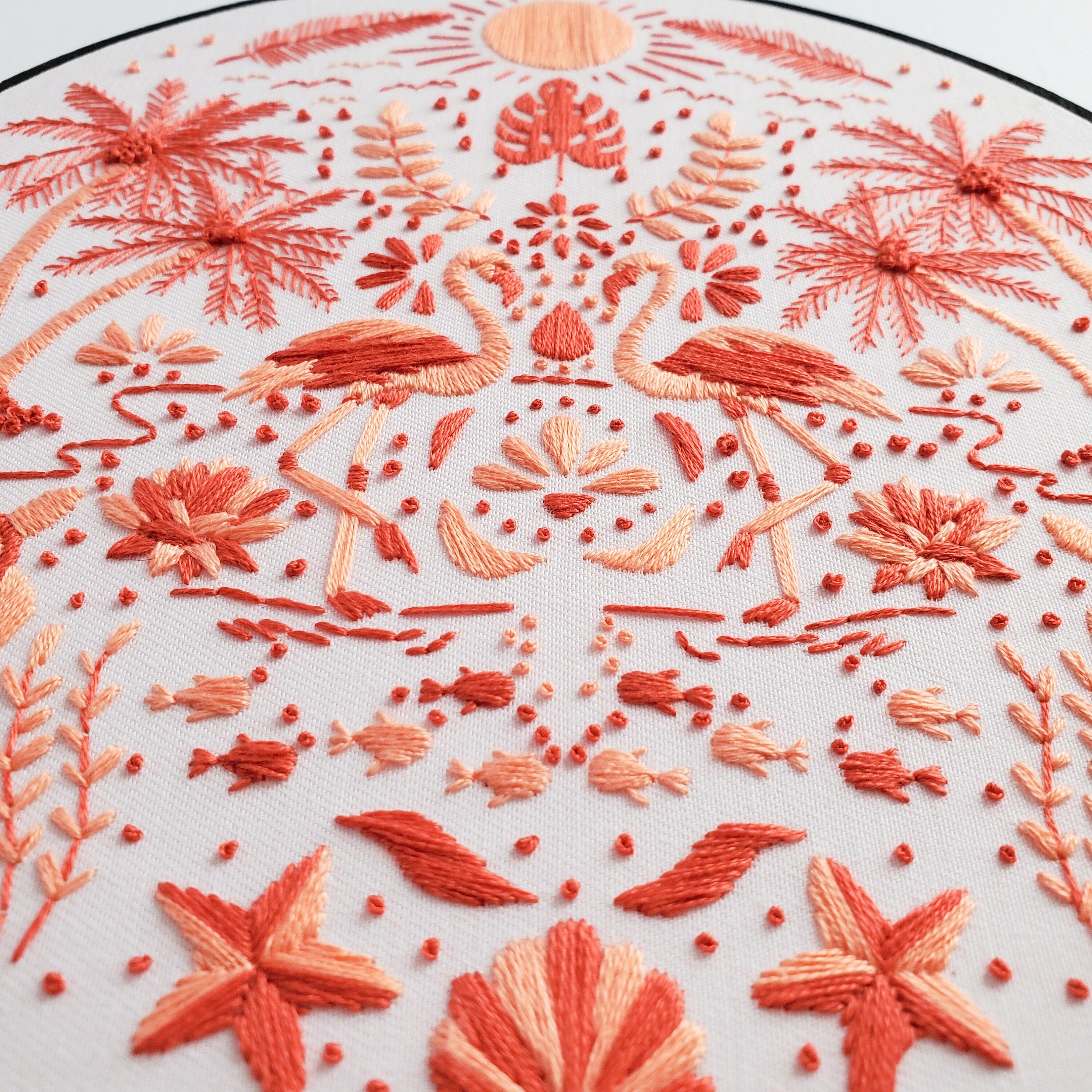JULY Monthly Monochromatic Folk Art Inspired Series - PDF Digital Download Embroidery Pattern & Guide