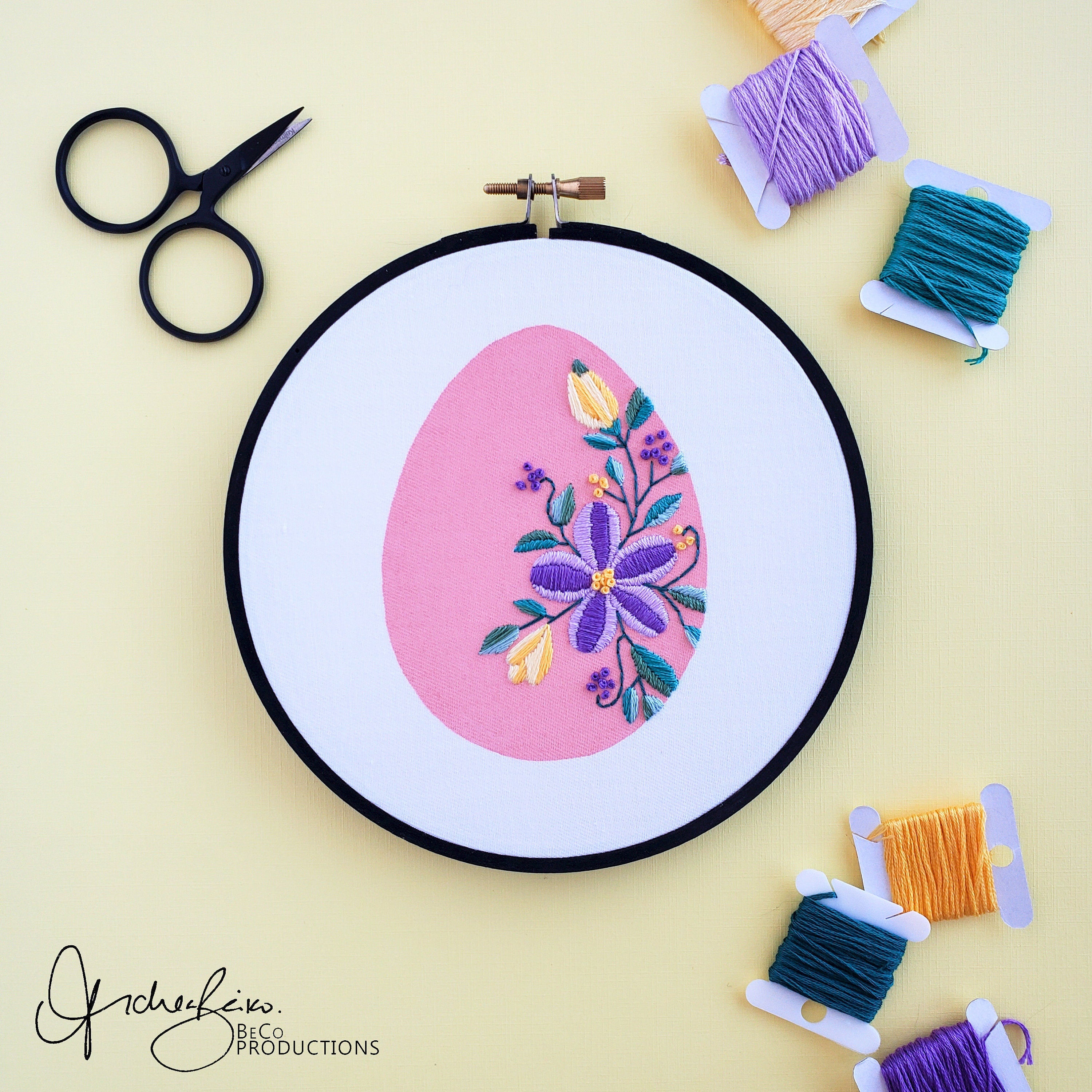 Floral Easter Egg No.03 - PDF Digital Download Embroidery Pattern & Guide