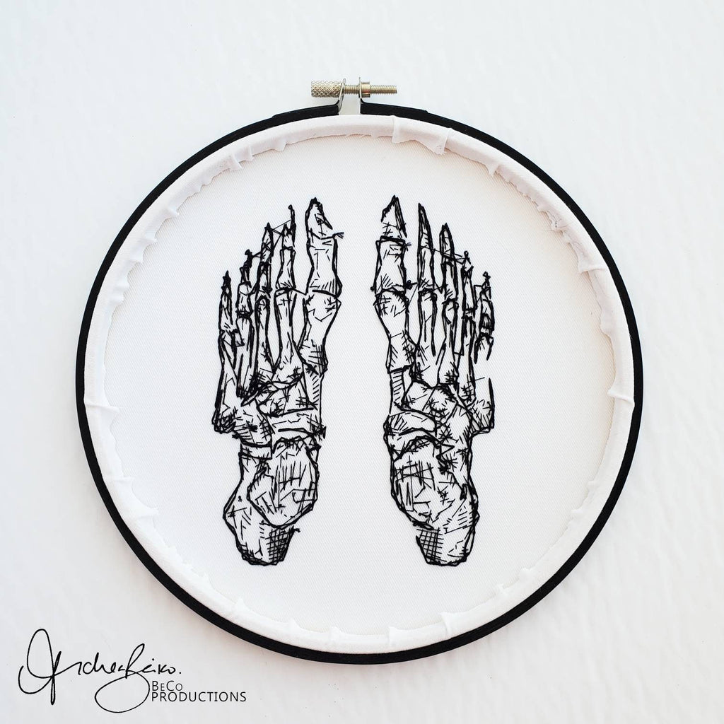 Skeletal Foot/Feet Anatomy - PDF Digital Download Embroidery Pattern & Guide