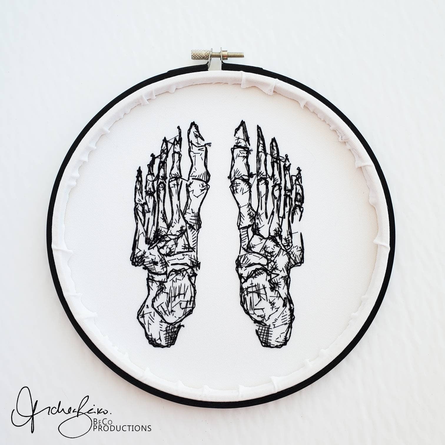 Skeletal Foot/Feet Anatomy - PDF Digital Download Embroidery Pattern & Guide