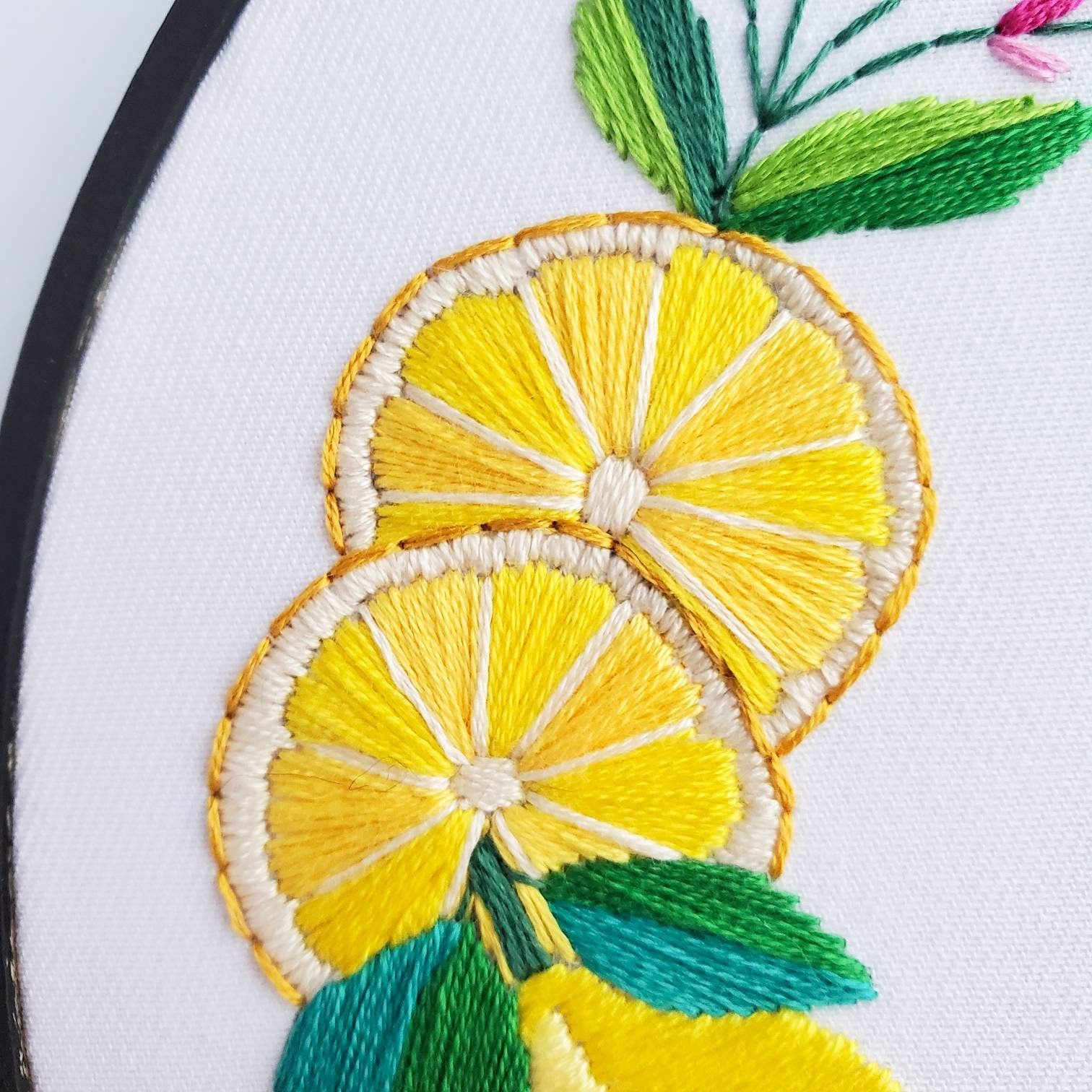 Lemon Wreath - PDF Digital Download Embroidery Pattern & Guide