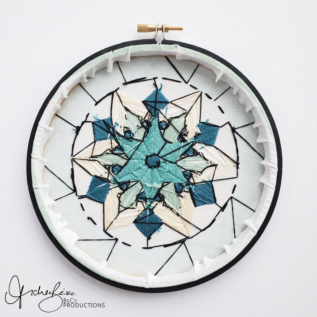 JANUARY Monthly Series Stained Glass Snowflake- PDF Digital Download Embroidery Pattern & Guide