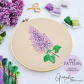 Floral Lilac French Knot - PDF Digital Download Embroidery Pattern and Guide
