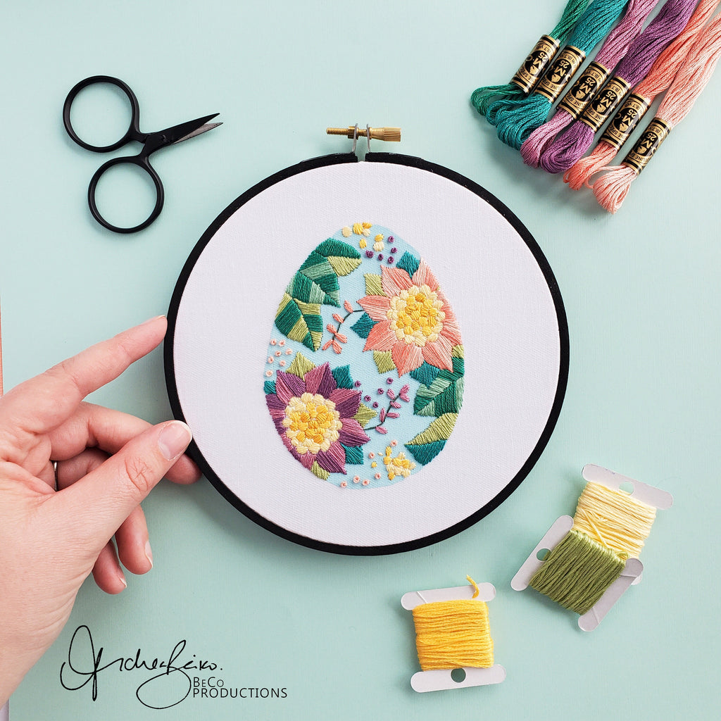 Floral Easter Egg BUNDLE - PDF Digital Download Embroidery Pattern & Guide