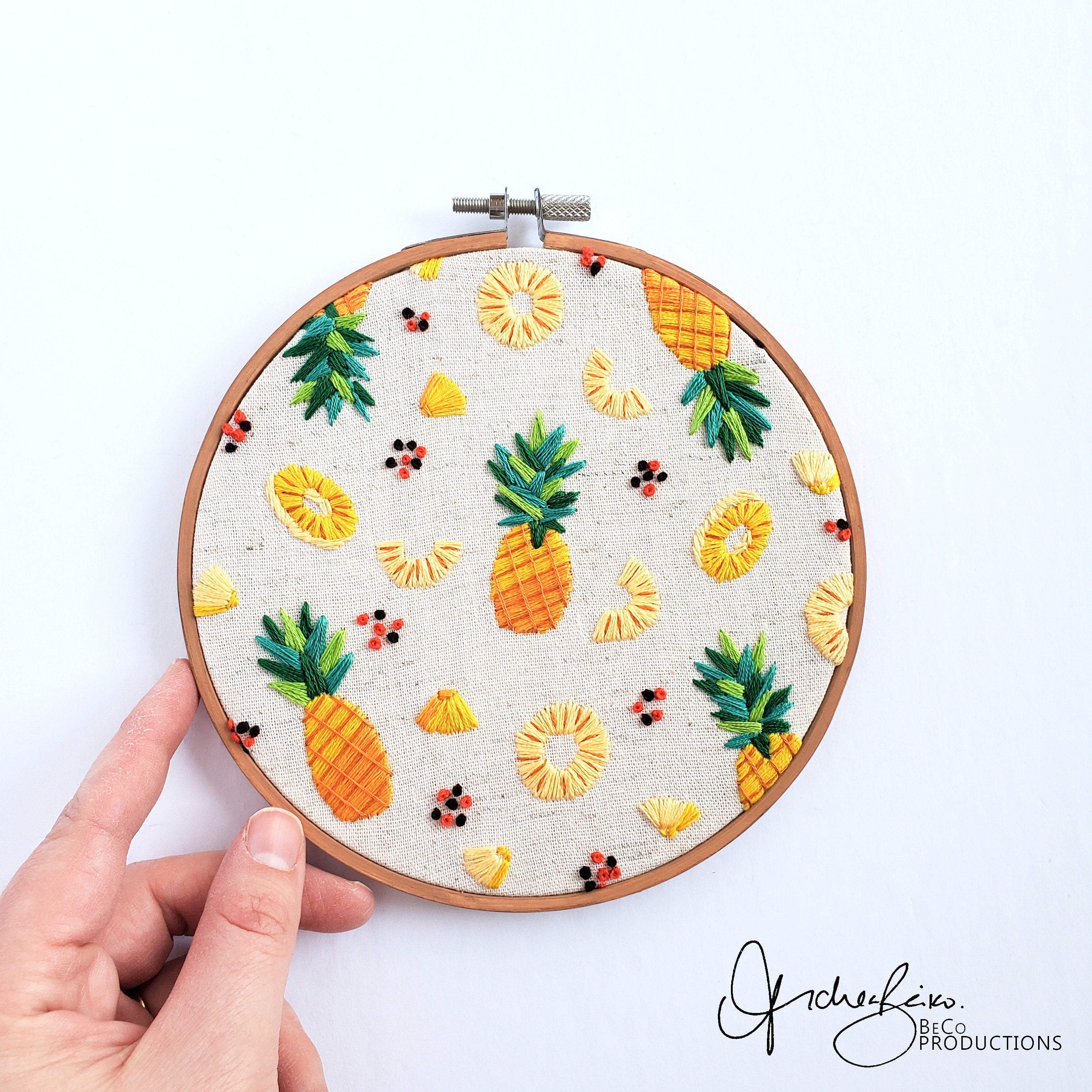 Pineapple Life Cycle Print - PDF DIgital Download Embroidery Pattern & Guide