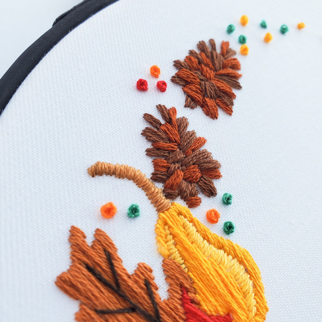 NOVEMBER Monthly Series Wreath - PDF Digital Download Embroidery Pattern & Guide