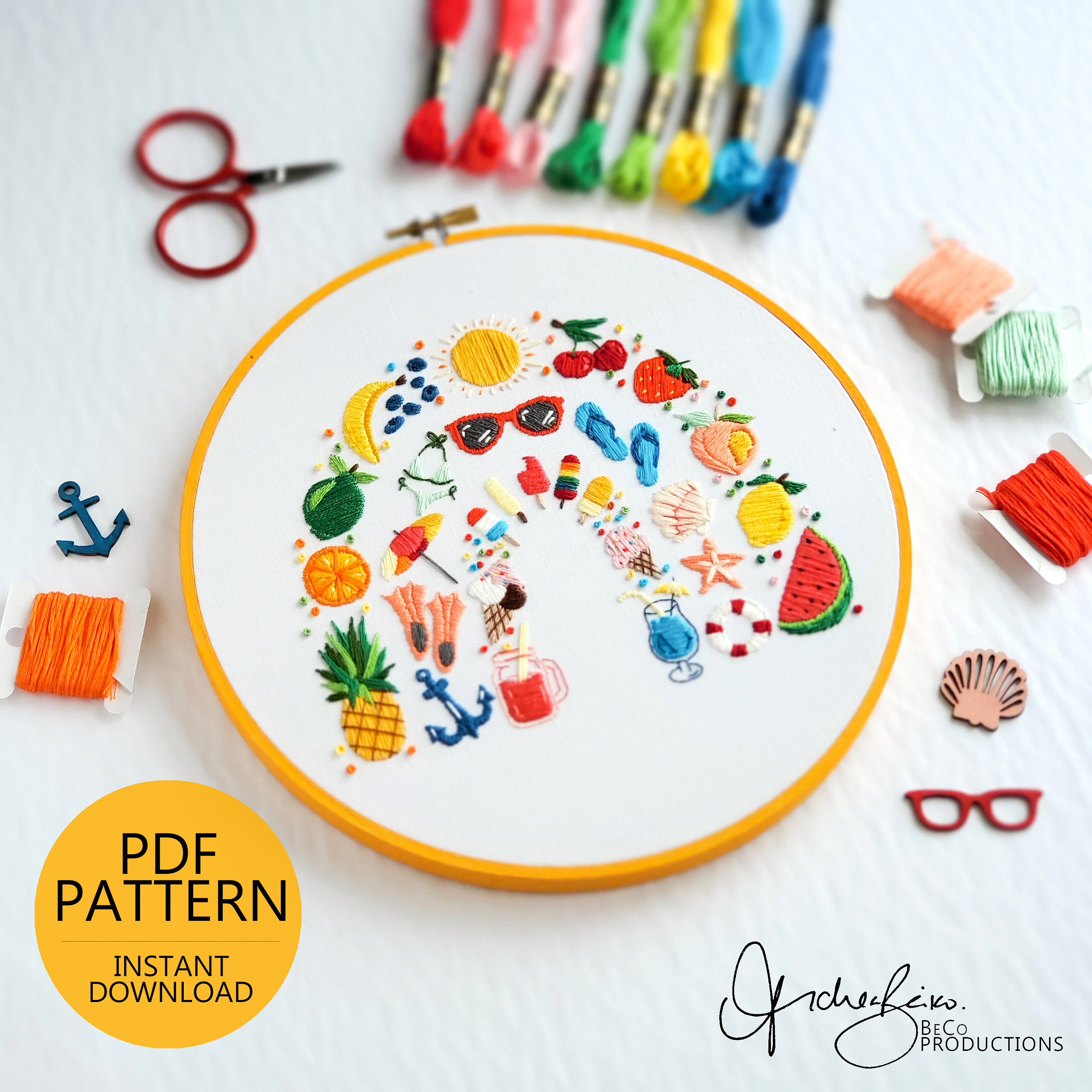 Summer Rainbow - PDF Digital Download Embroidery Pattern & Guide
