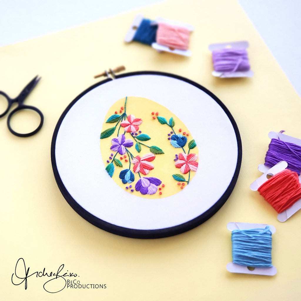 Floral Easter Egg No.02 - PDF Digital Download Embroidery Pattern & Guide