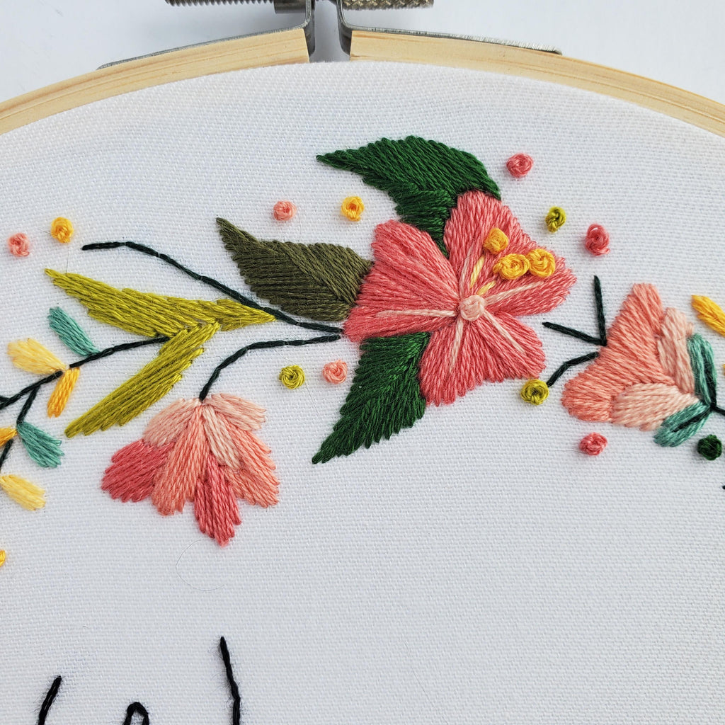 Women Don't Owe You Shit Floral Wreath - PDF Digital Download Embroidery Pattern & Guide