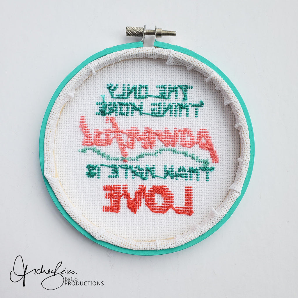 The Only Thing More Powerful Than Hate Is Love - PDF Digital Download Cross Stitch Pattern & Guide