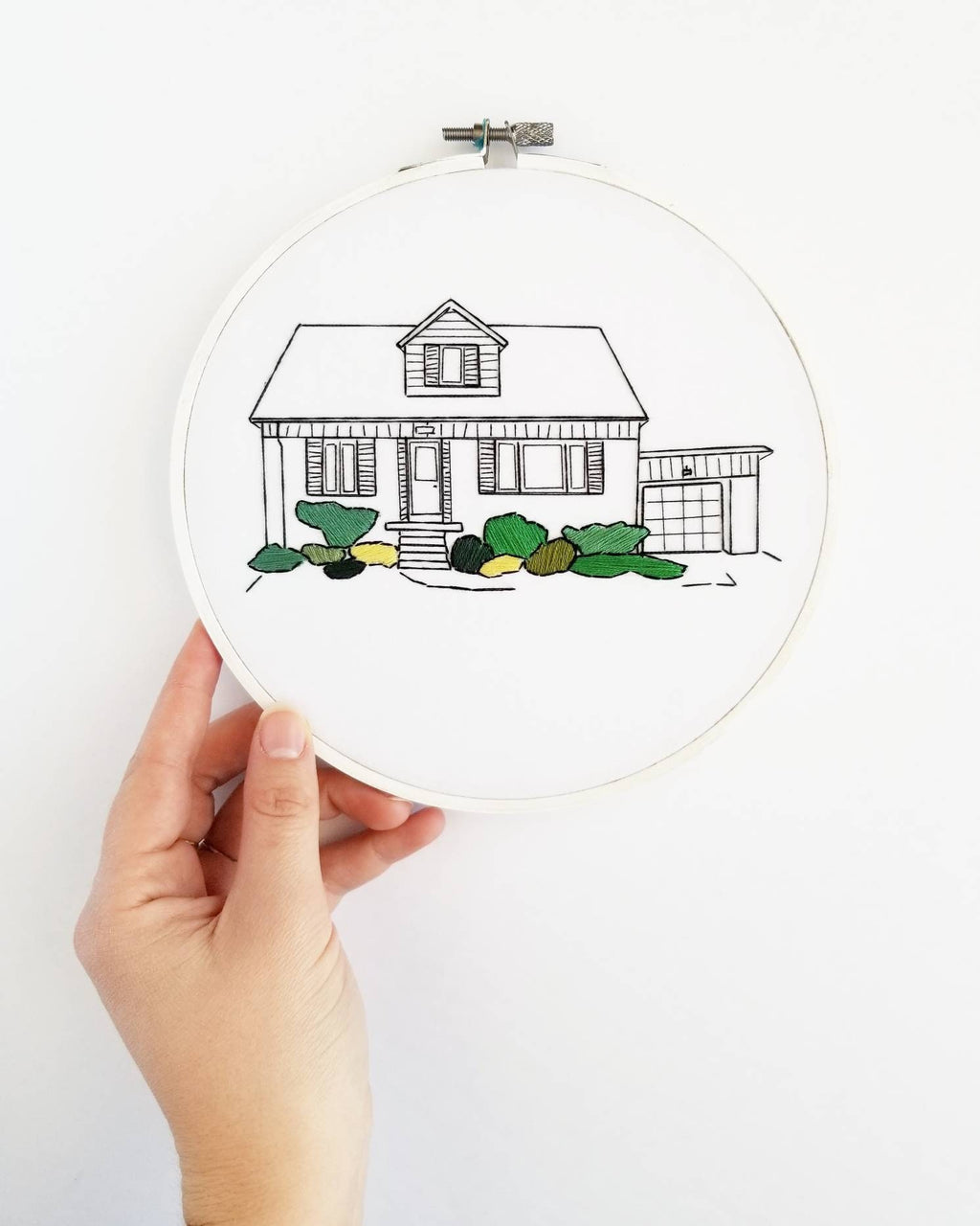 Custom Embroidered House Portrait