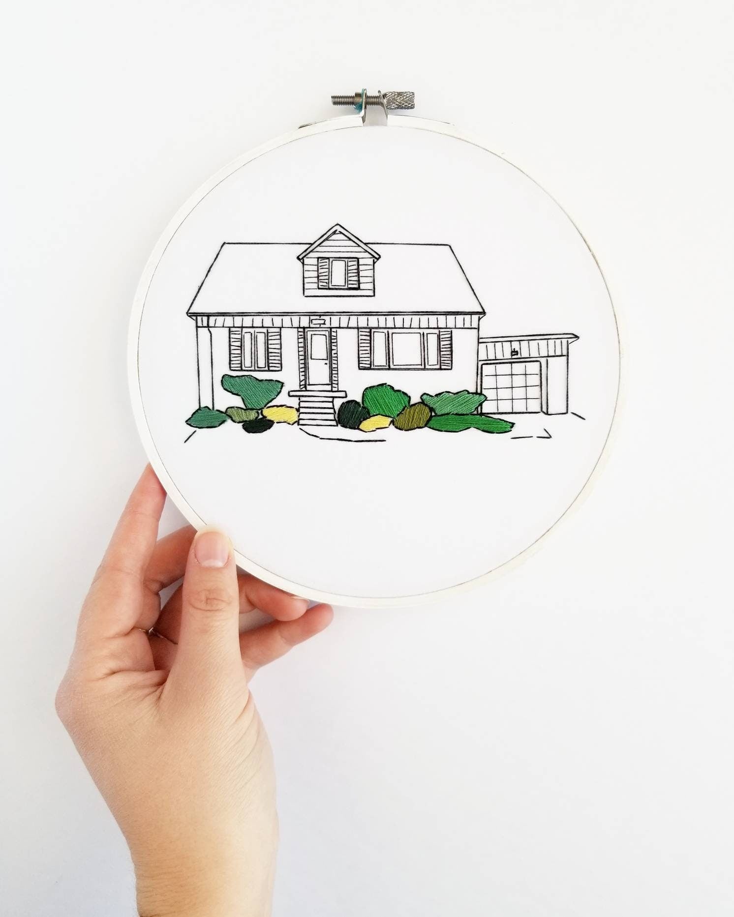 Custom Embroidered House Portrait
