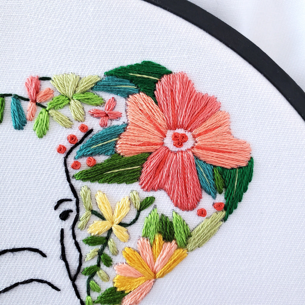 Floral Elephant - PDF Digital Download Embroidery Pattern & Guide