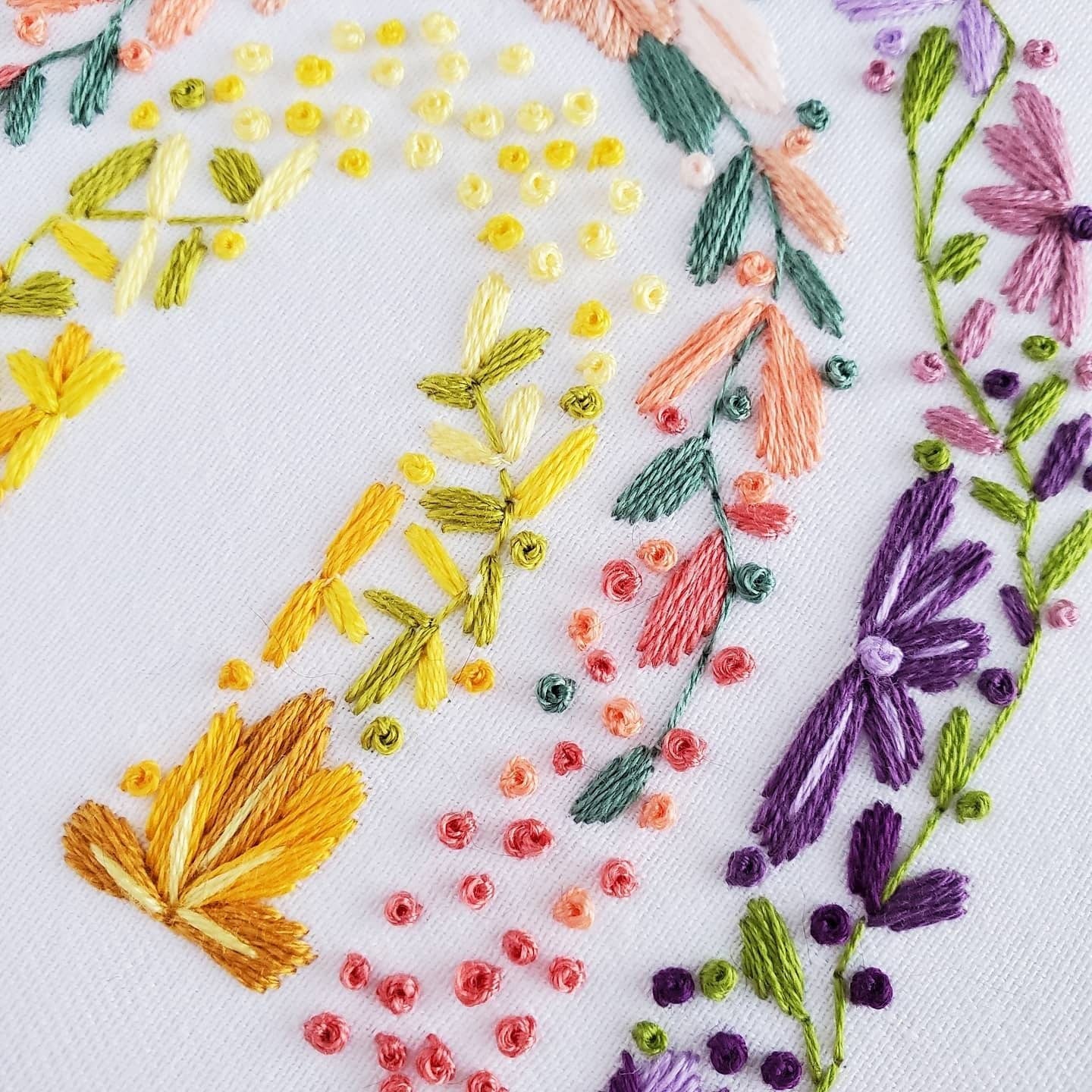 Original Floral Rainbow - PDF Digital Download Embroidery Pattern & Guide