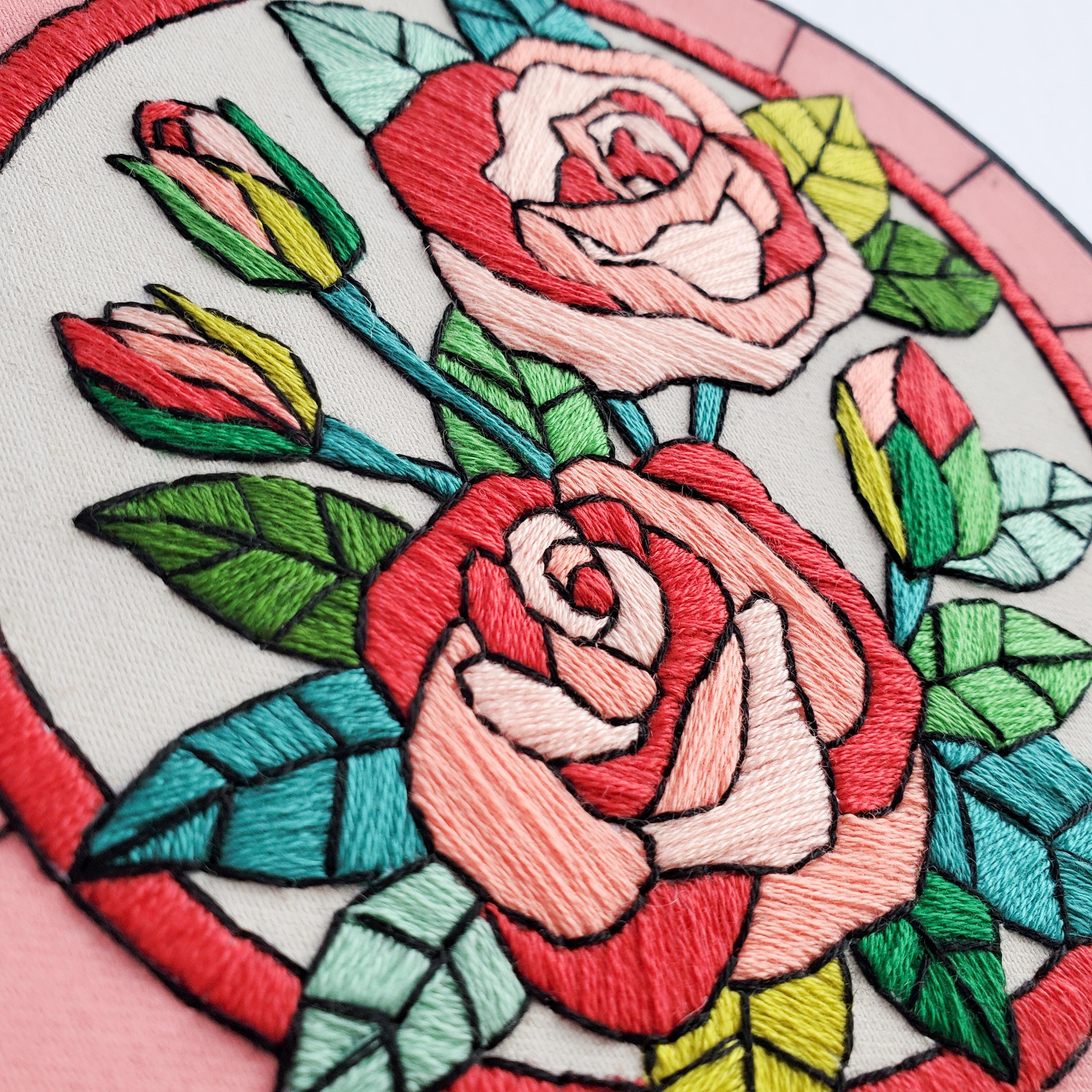 Stained Glass Embroidery Series BUNDLE - PDF Digital Download Embroidery Patterns