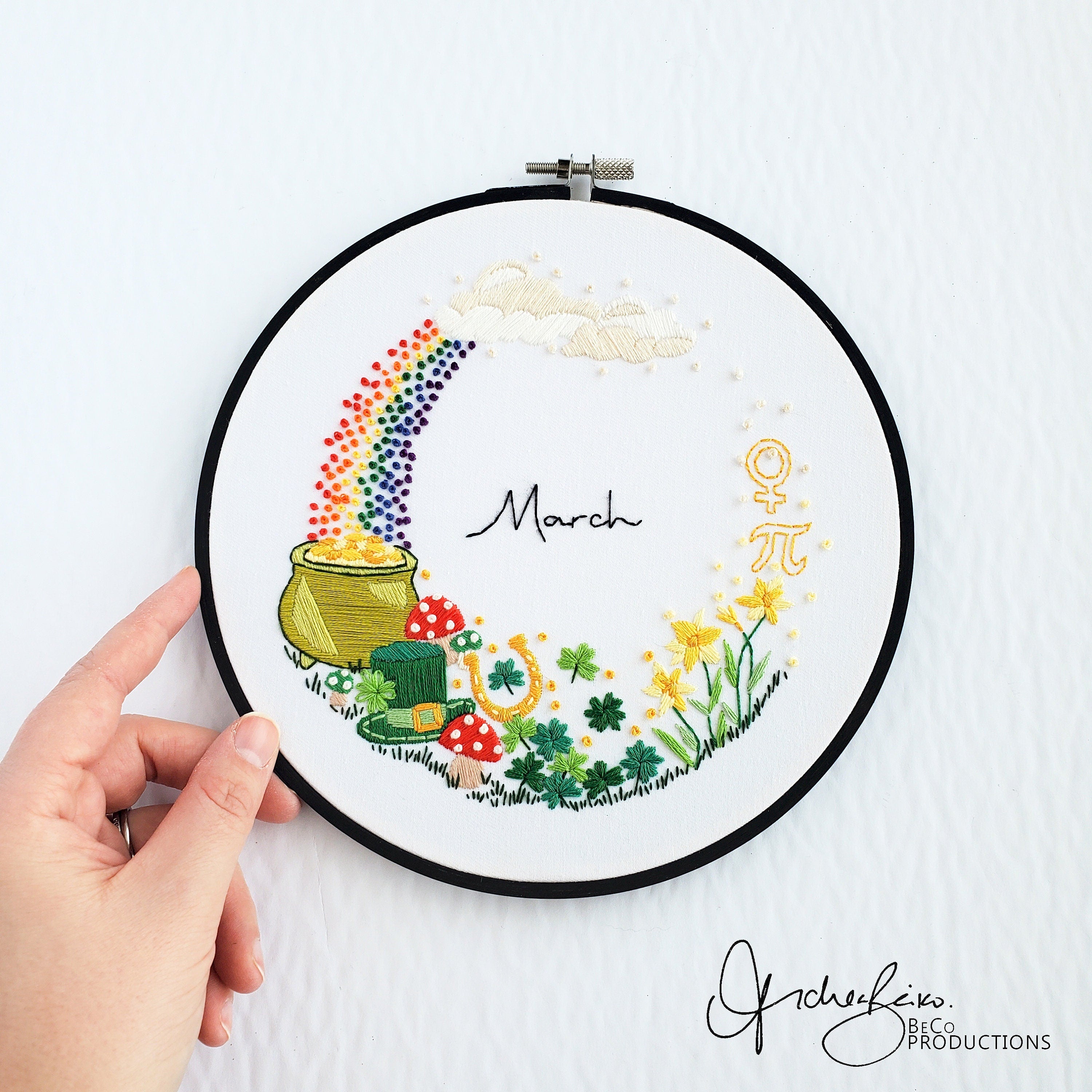 Monthly Series Wreath Bundle - PDF Digital Download Embroidery Pattern & Guide