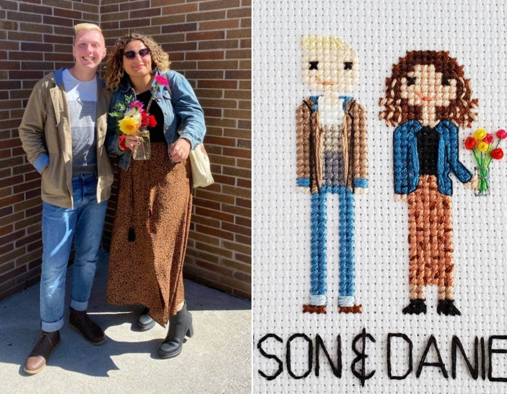 Custom Family Cross Stitch Portrait