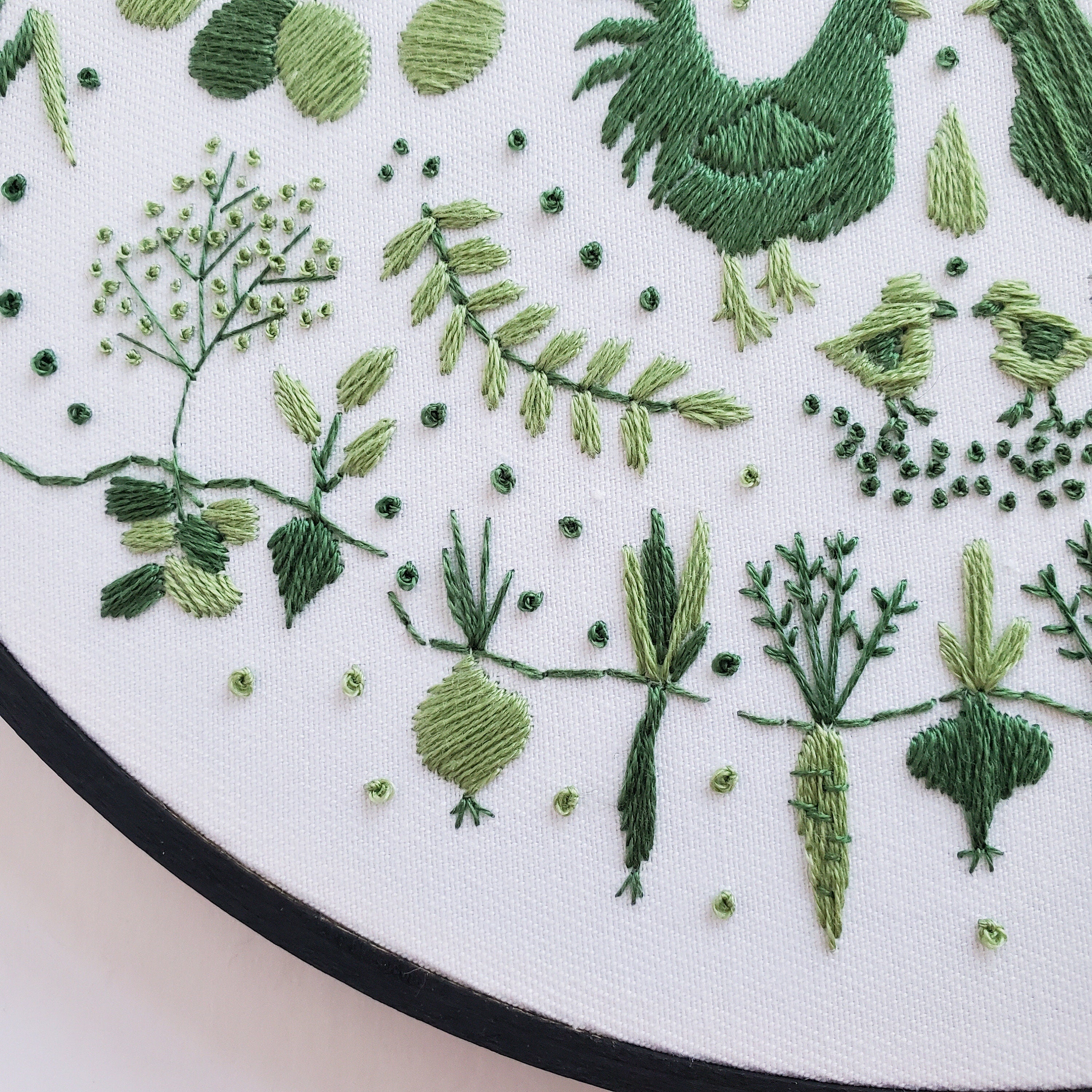 AUGUST Monthly Monochromatic Folk Art Inspired Series - PDF Digital Download Embroidery Pattern & Guide