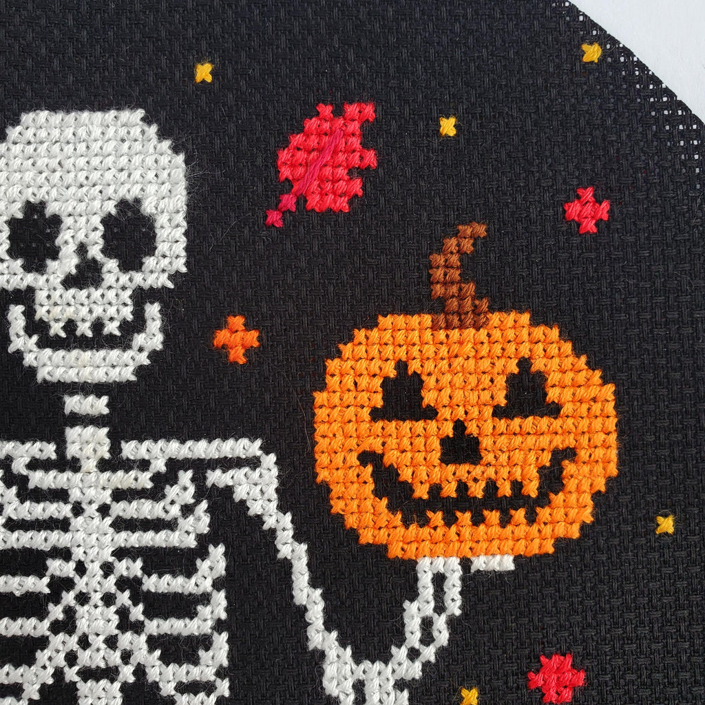 Skeleton Pumpkin Skeleton - PDF Digital Download Cross Stitch Pattern & Guide