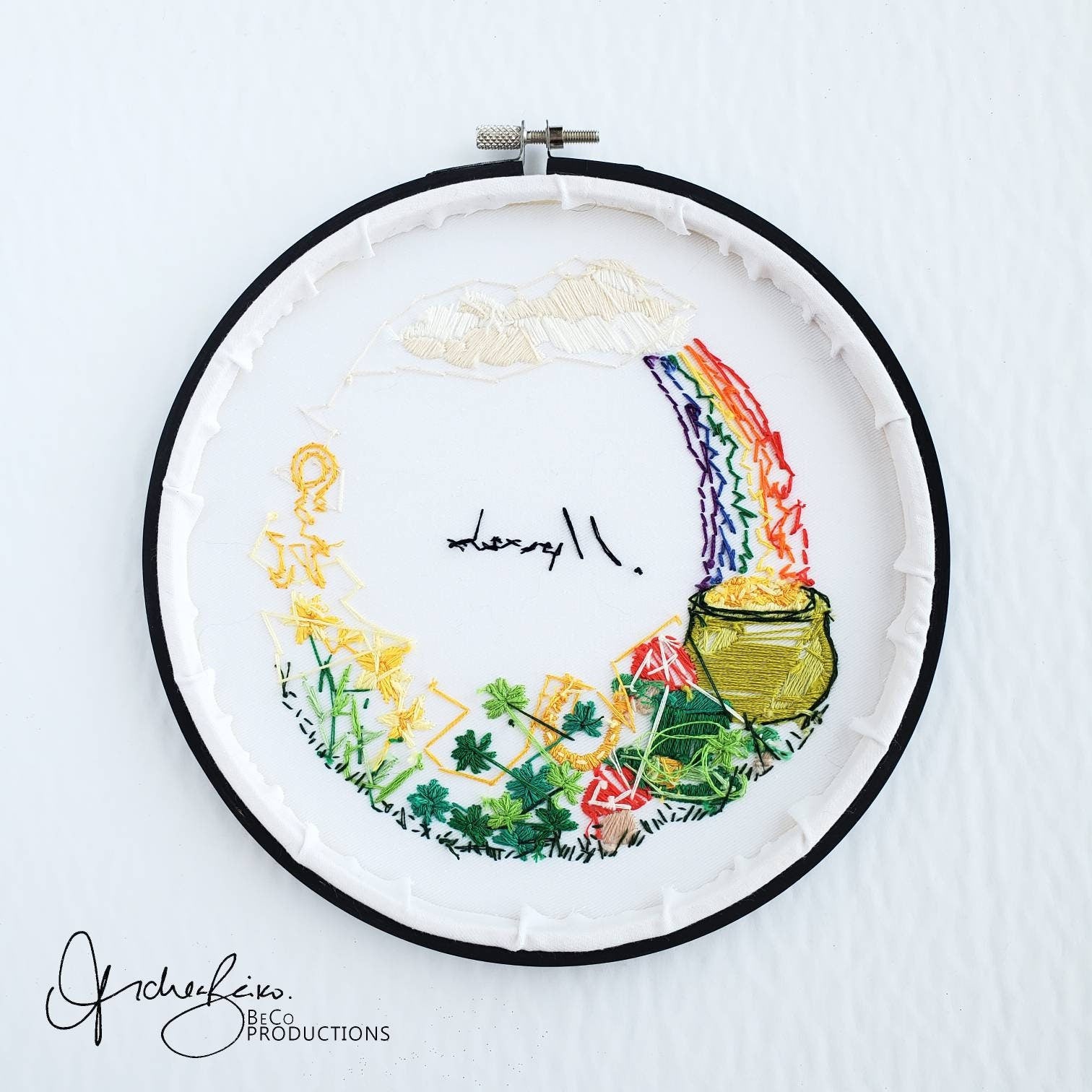 MARCH Monthly Series Wreath - PDF Digital Download Embroidery Pattern & Guide