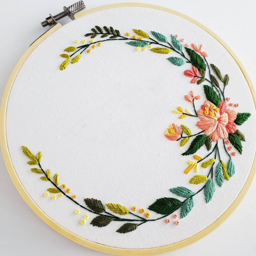 Floral Wreath #01 - PDF Digital Download Embroidery Pattern & Guide